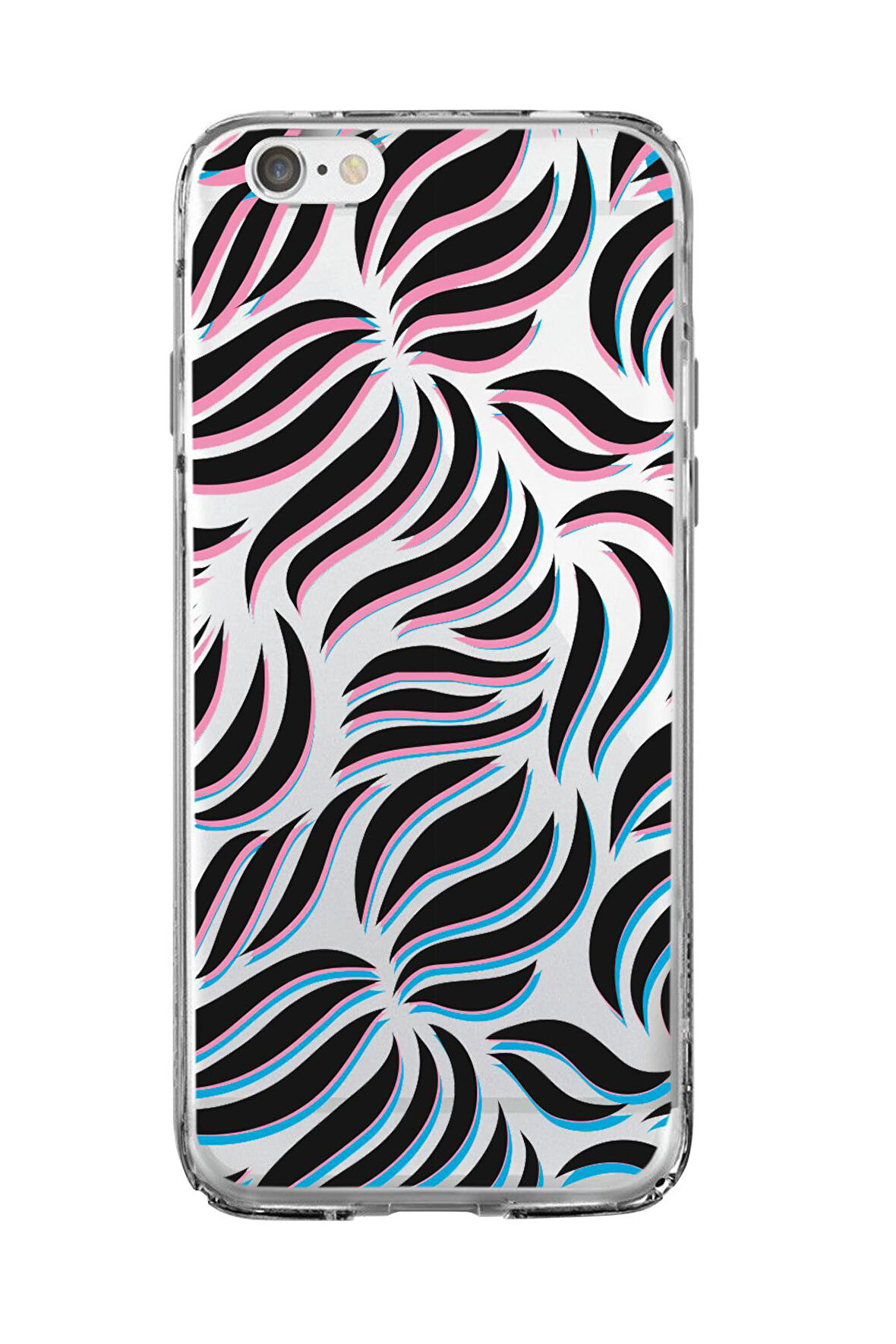 iPhone 6S Uyumlu Color Wave Desenli Premium Şeffaf Silikon Kılıf 