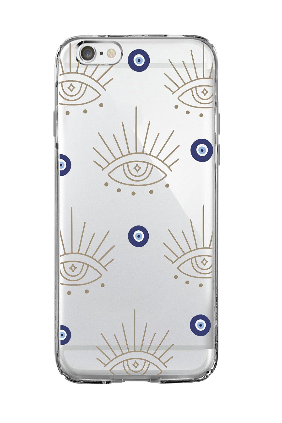 iPhone 6S Uyumlu Evil Eye Desenli Premium Şeffaf Silikon Kılıf 