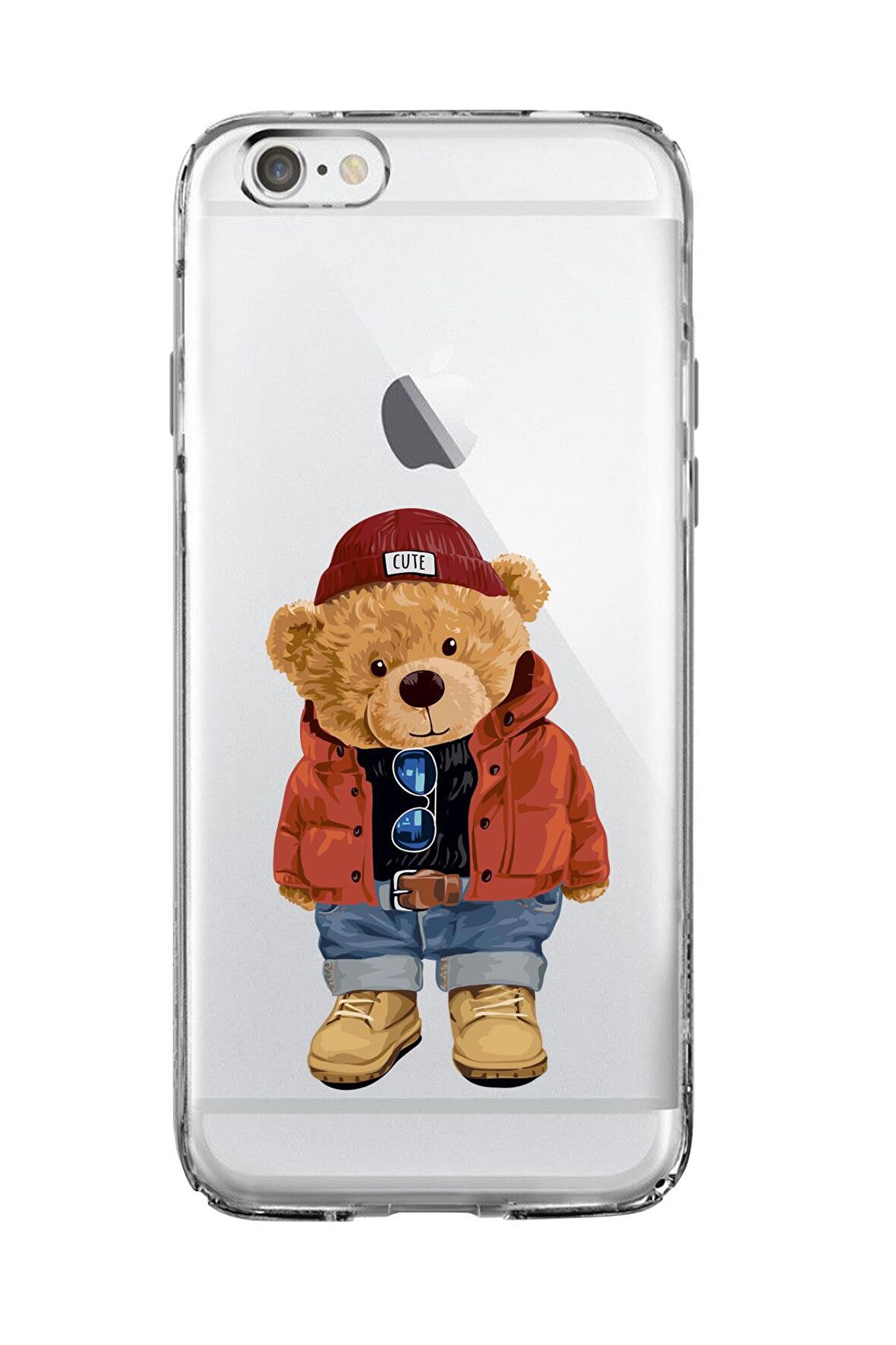 iPhone 6 Plus Teddy Bear Premium Şeffaf Silikon Kılıf