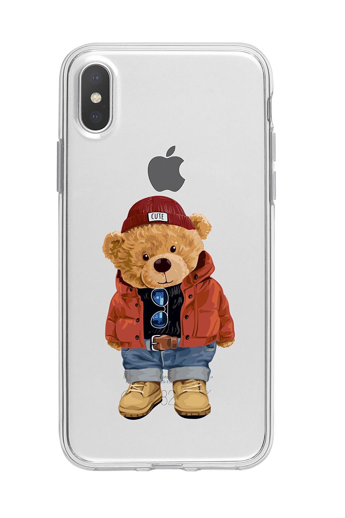 iPhone XS Max Teddy Bear Premium Şeffaf Silikon Kılıf