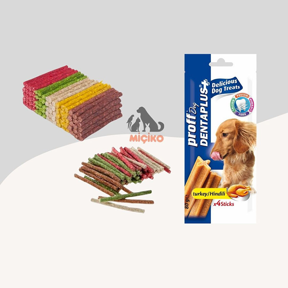 Köpekler İçin Ödül Seti5 (100lü Munchy+Hindili Diş Sağlığı Ödülü)