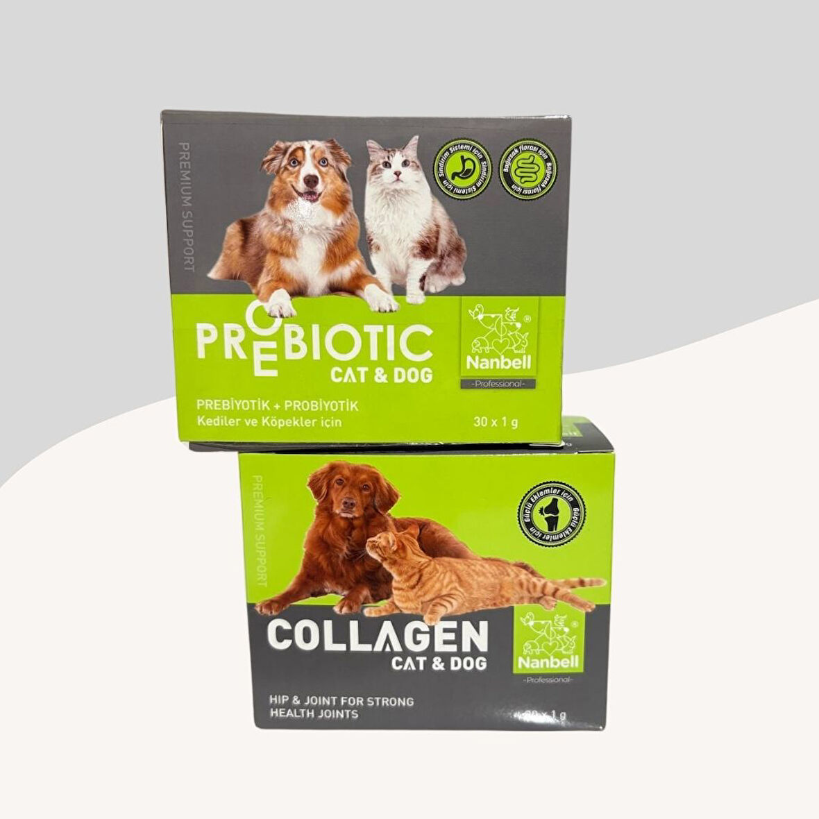 Kedi ve Köpekler İçin Prebiyotik ve Kollajen Takviye seti