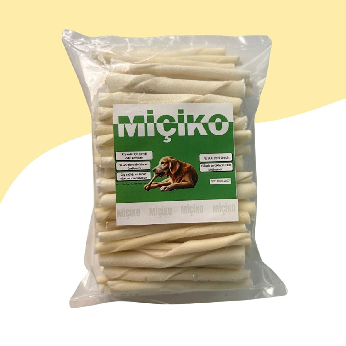 Sütlü Burgu Çubuk Ödül Ve Çiğneme Kemiği 100'lü Paket