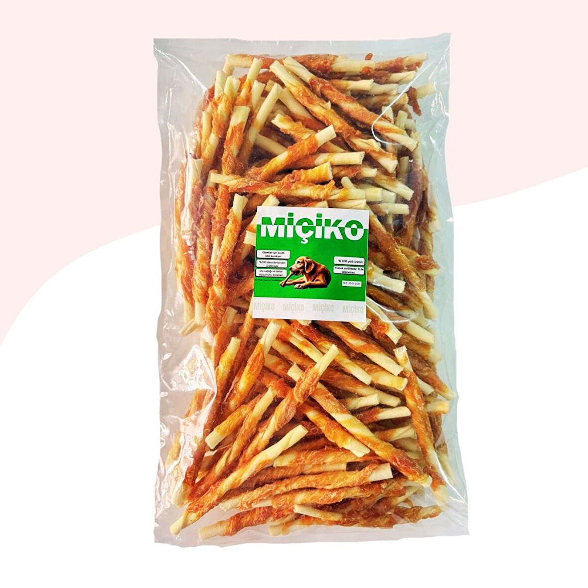 Tavuk Sarma Burgu Çubuk Köpek Ödül Kemiği 150Li Paket