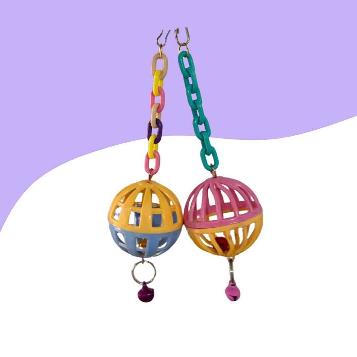 Soft Renkli Çıngıraklı Kuş Top Oyuncak 7Cm 2'Li