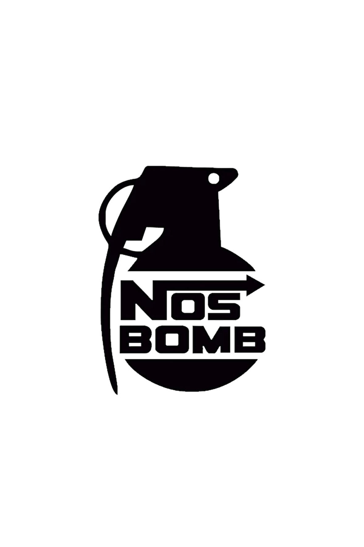 Nos Bomb Oto Sticker Siyah 15*11 Cm