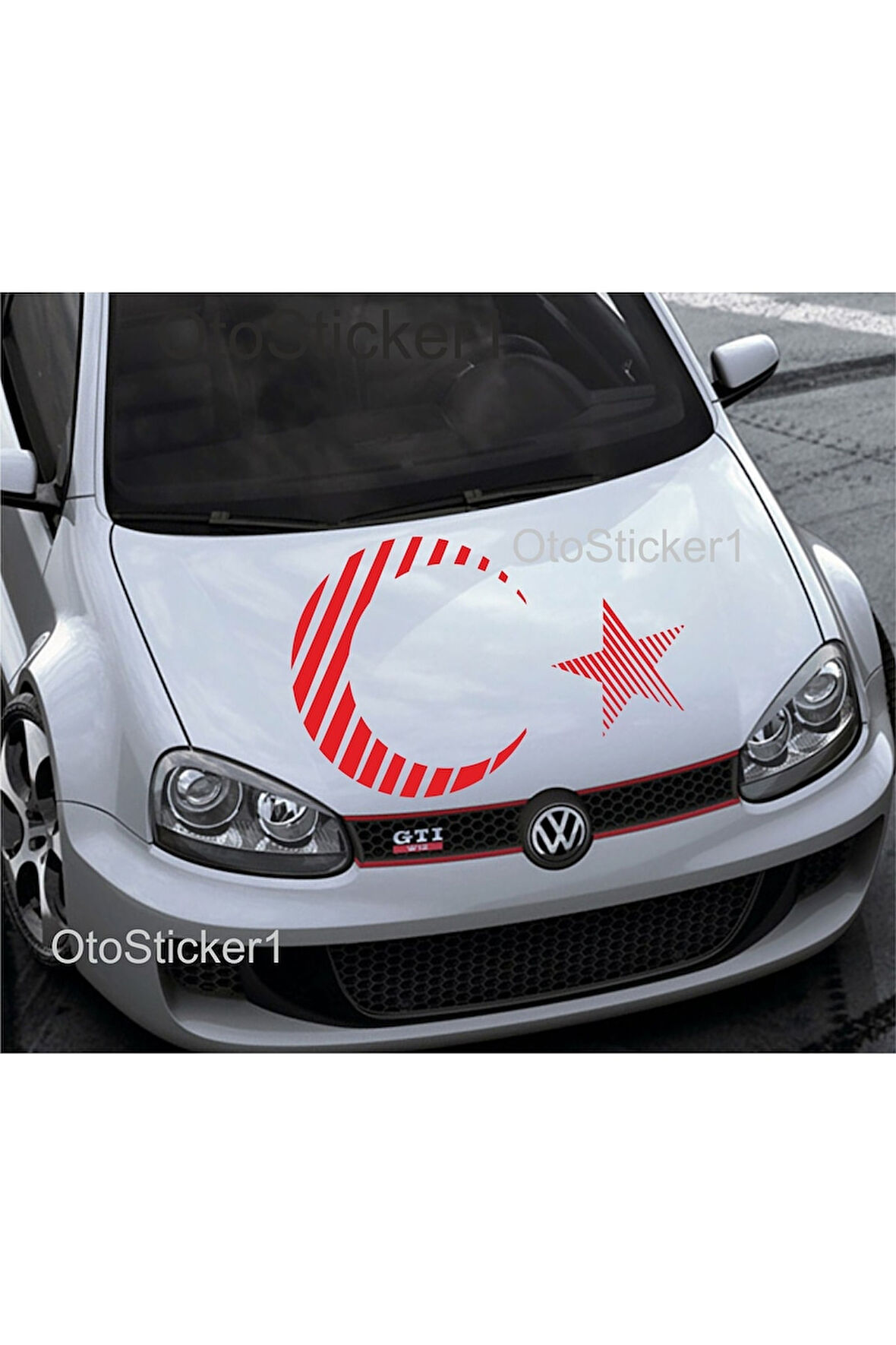 Ay Yıldız Solo Türk Sticker Kırmızı 32*21 Cm