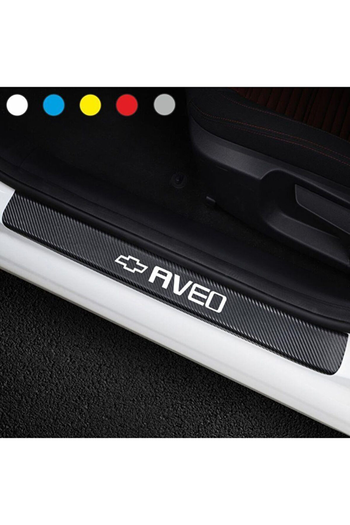 Chevrolet Aveo İçin Uyumlu Aksesuar Oto Kapı Eşiği Sticker Karbon 4 Adet