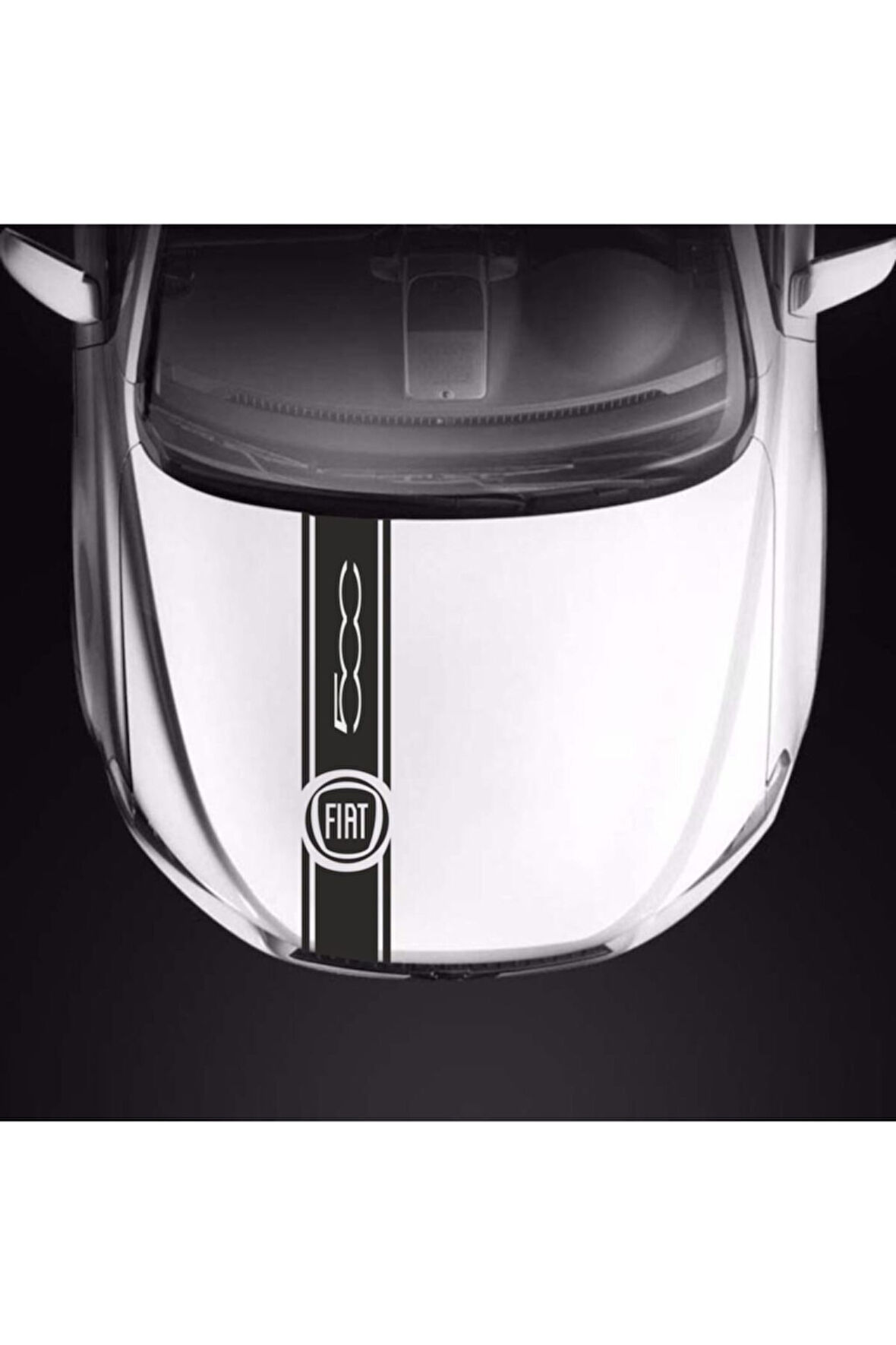 Fiat 500 İçin Uyumlu Aksesuar Oto Kaput Şerit Sticker 95*18 Cm