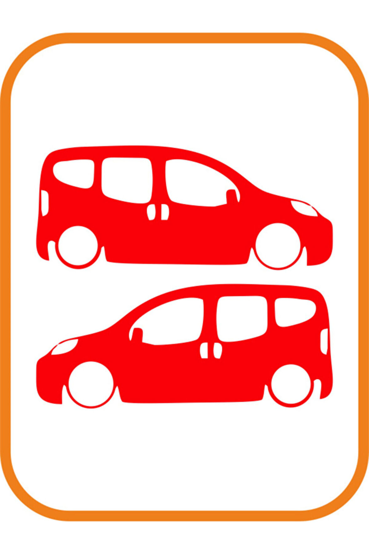 Oto Cam Sticker 2' li Kırmızı 20*9 Cm
