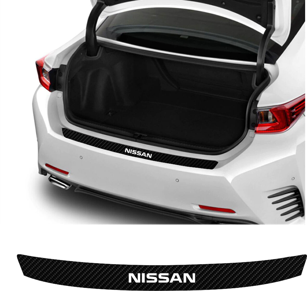 Nissan Note İçin Uyumlu Aksesuar Oto Arka Tampon Bagaj Koruyucu Sticker 92*7 Cm