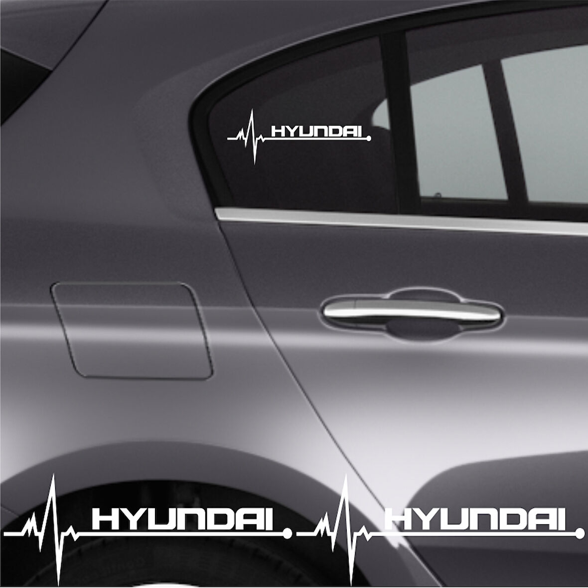 Hyundai İçin Uyumlu Aksesuar Oto Ritim Sticker 2 Adet 20*9 Cm