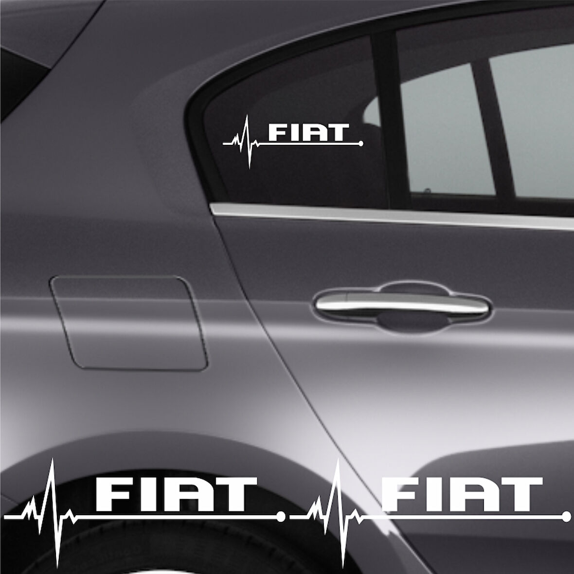 Fiat Linea İçin Uyumlu Aksesuar Oto Ritim Sticker 2 Adet 20*9 Cm