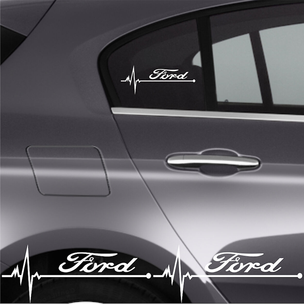Ford Galaxy İçin Uyumlu Aksesuar Oto Ritim Sticker 2 Adet 20*9 Cm