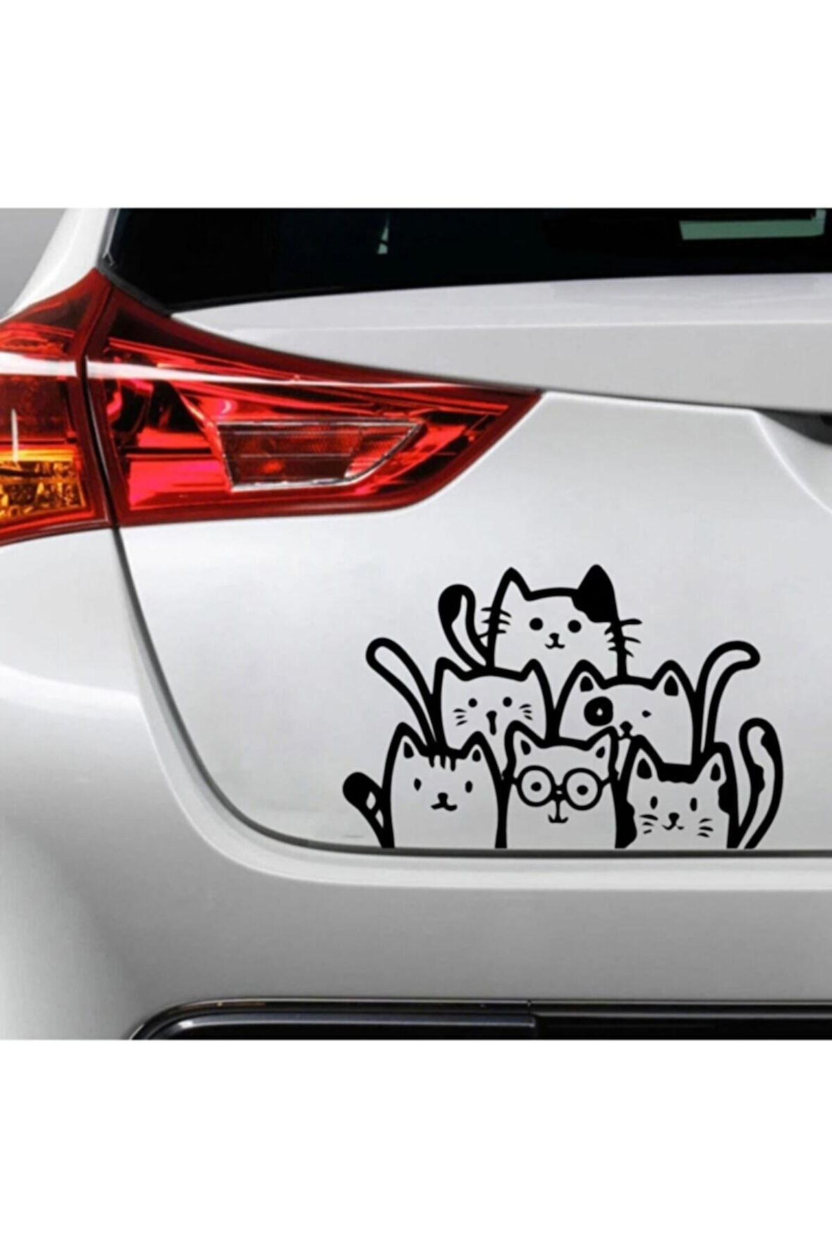 Sevimli Kediler Oto Stickerı Siyah 21*32 Cm