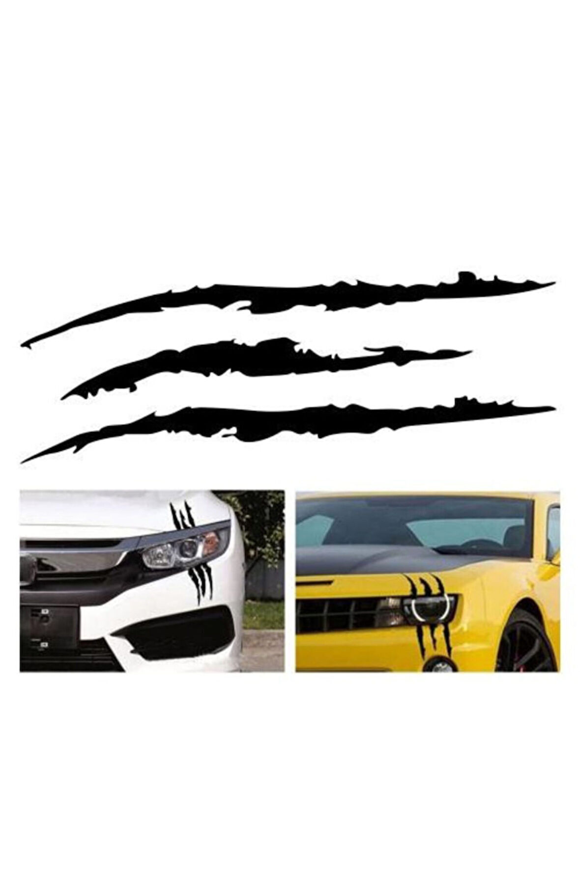 Monster Canavar Pençe Izi Oto Sticker Siyah 40*15 Cm