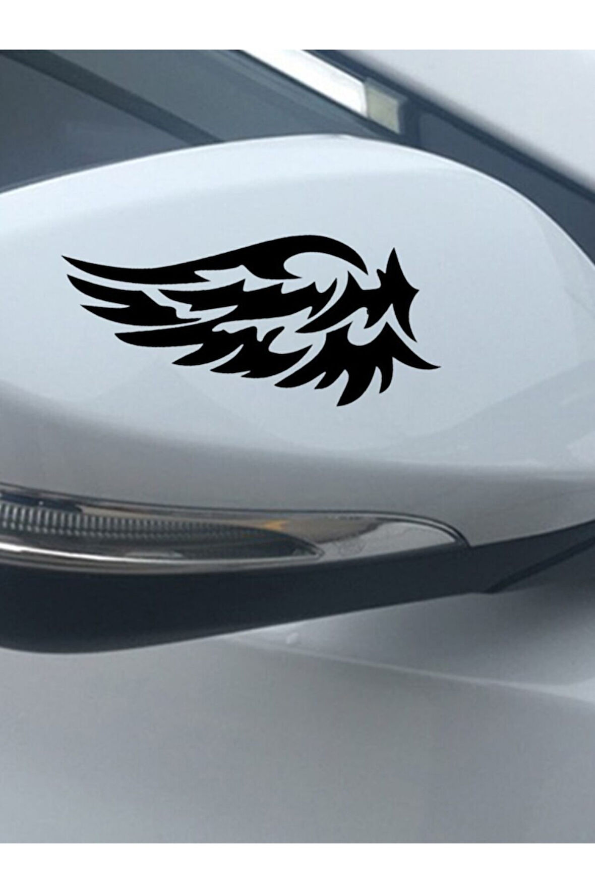 Oto Plaka Yansıtıcı Kanatlar Tasarım Sticker 1 Çift Siyah 7*2 Cm