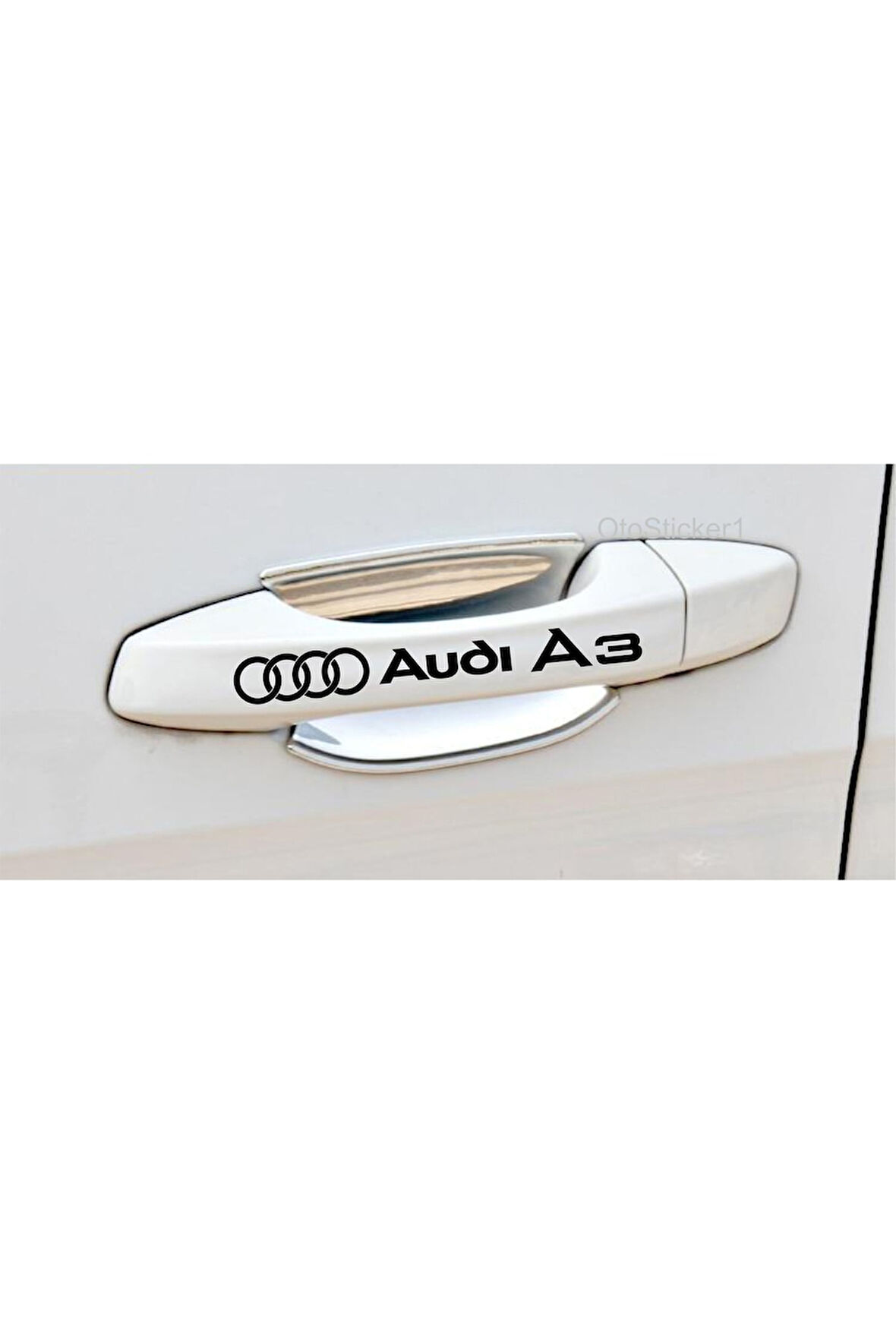 Audi A3 İçin Uyumlu Aksesuar Kapı Kolu Ve Jant Sticker Set 8 Adet 11*1.2 Cm