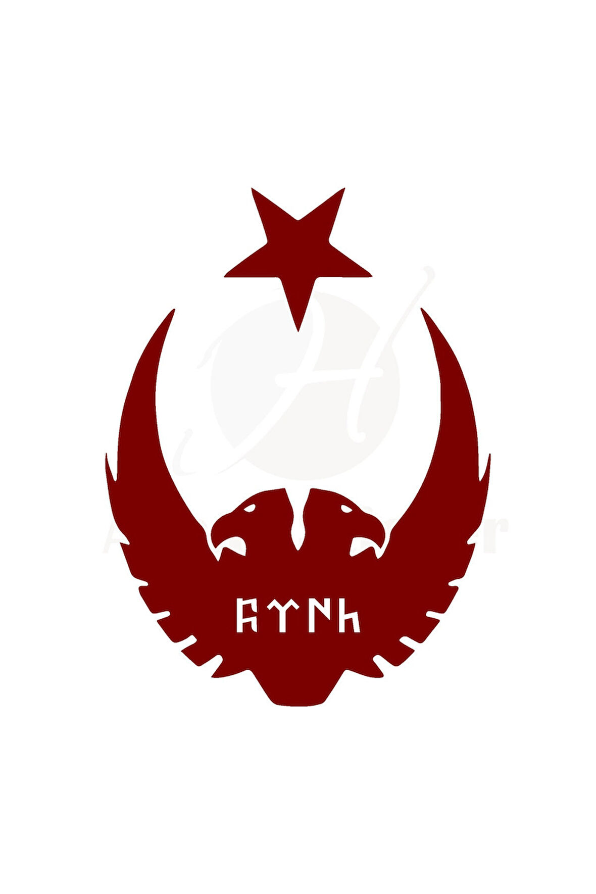 Ay Yıldız Kartal Göktürkçe Türk Oto Sticker Kırmızı 30*25 Cm
