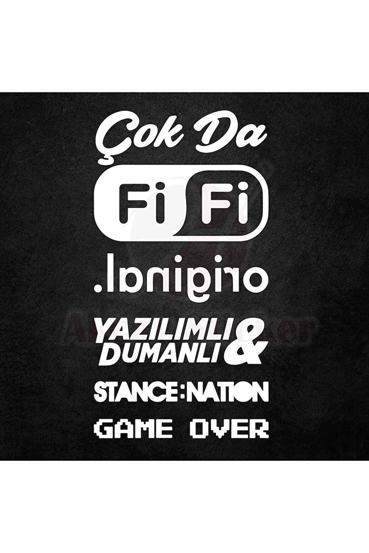 Oto Arka Cam Sticker Model 10 Beyaz 20*38 Cm