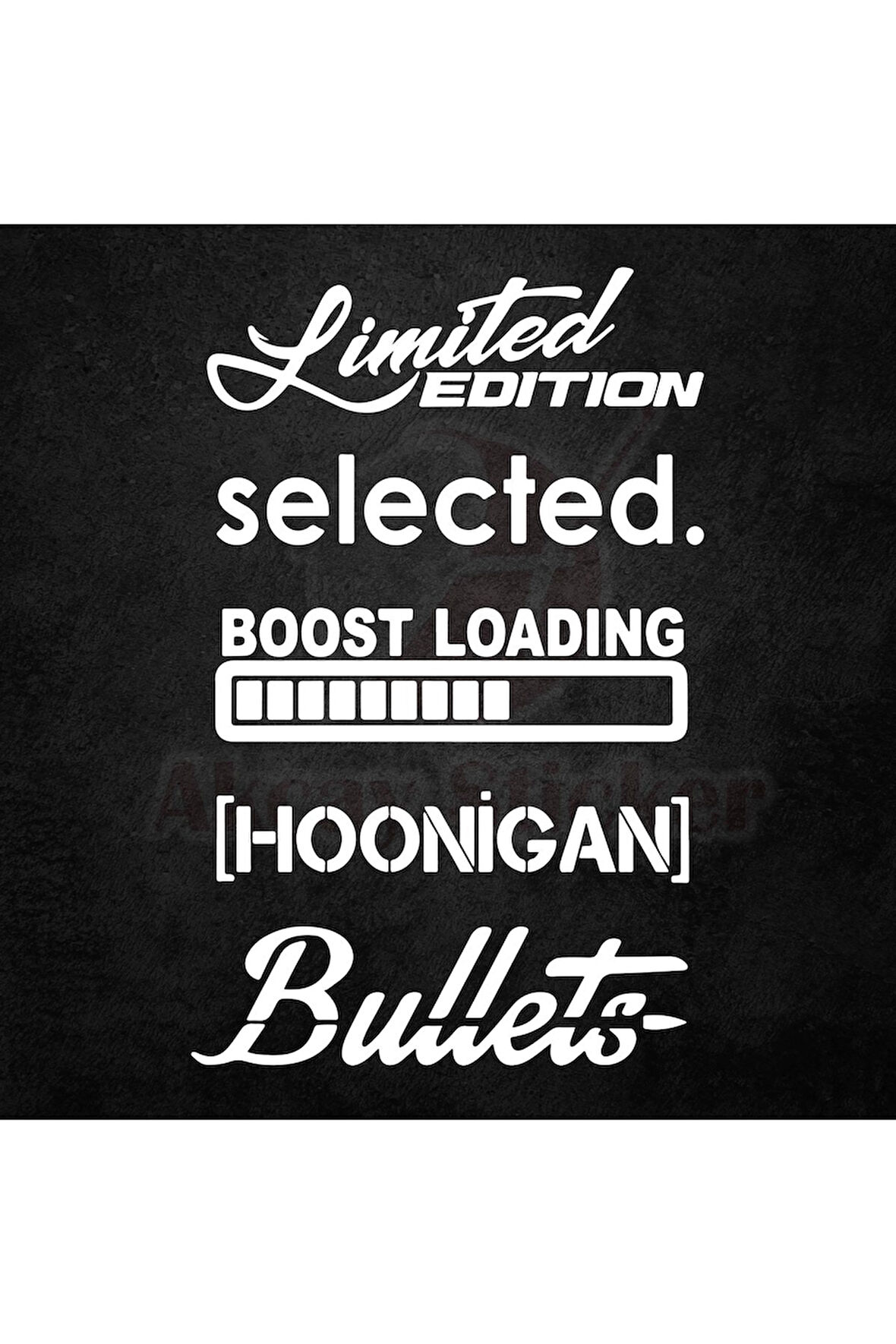 Oto Arka Cam Sticker Model 7 Beyaz 20*38 Cm