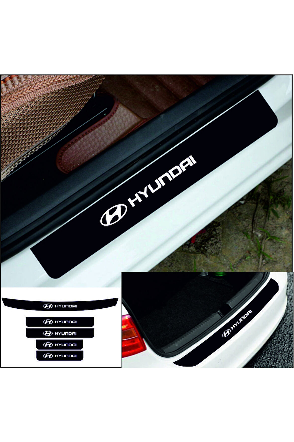 Hyundaı I20 İçin Uyumlu Aksesuar Bagaj Ve Oto Kapı Eşiği Sticker Piano Black Set