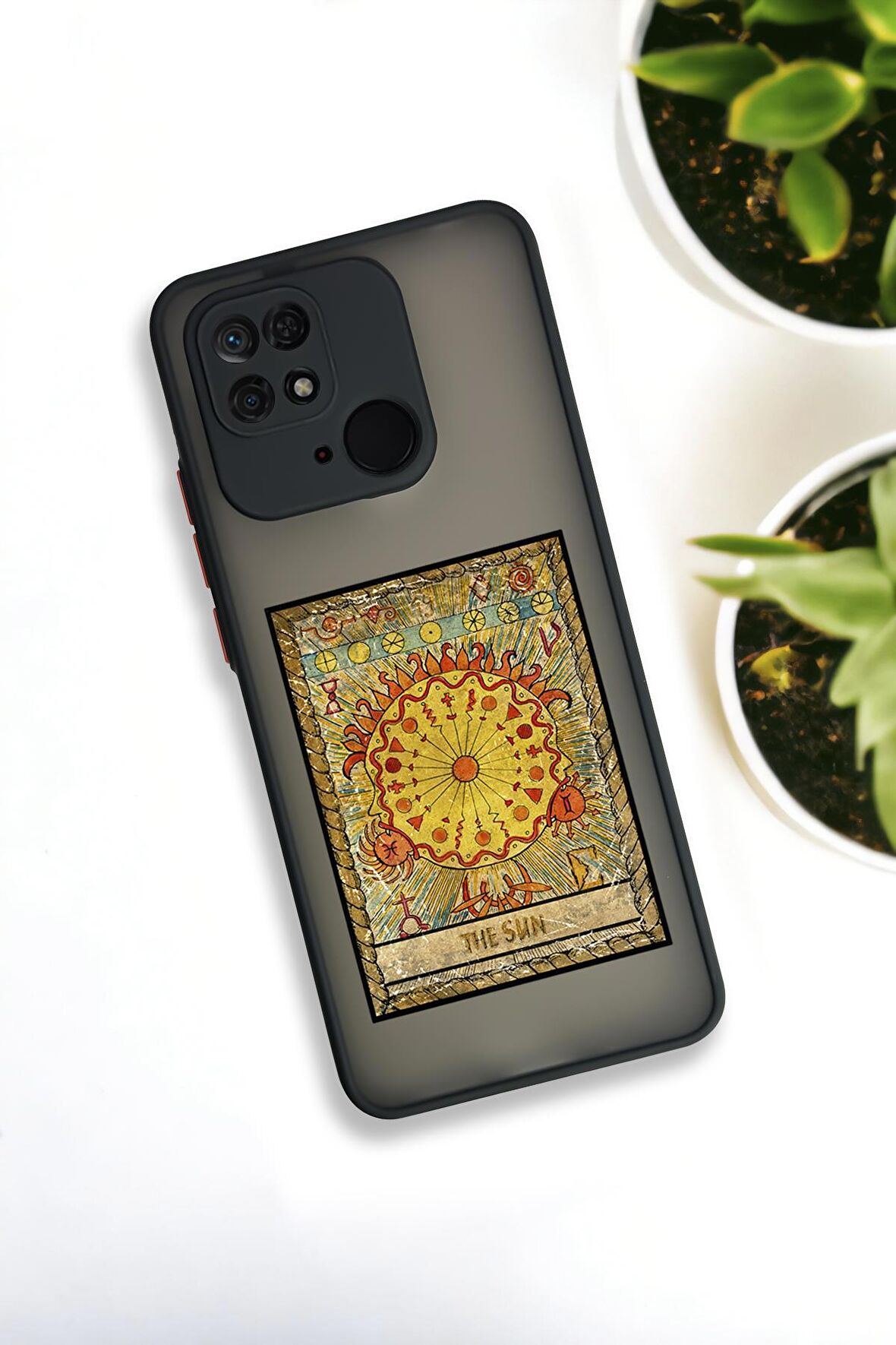 Xiaomi Redmi 10C Uyumlu The Sun Deer Desenli Buzlu Şeffaf Lüx Telefon Kılıfı