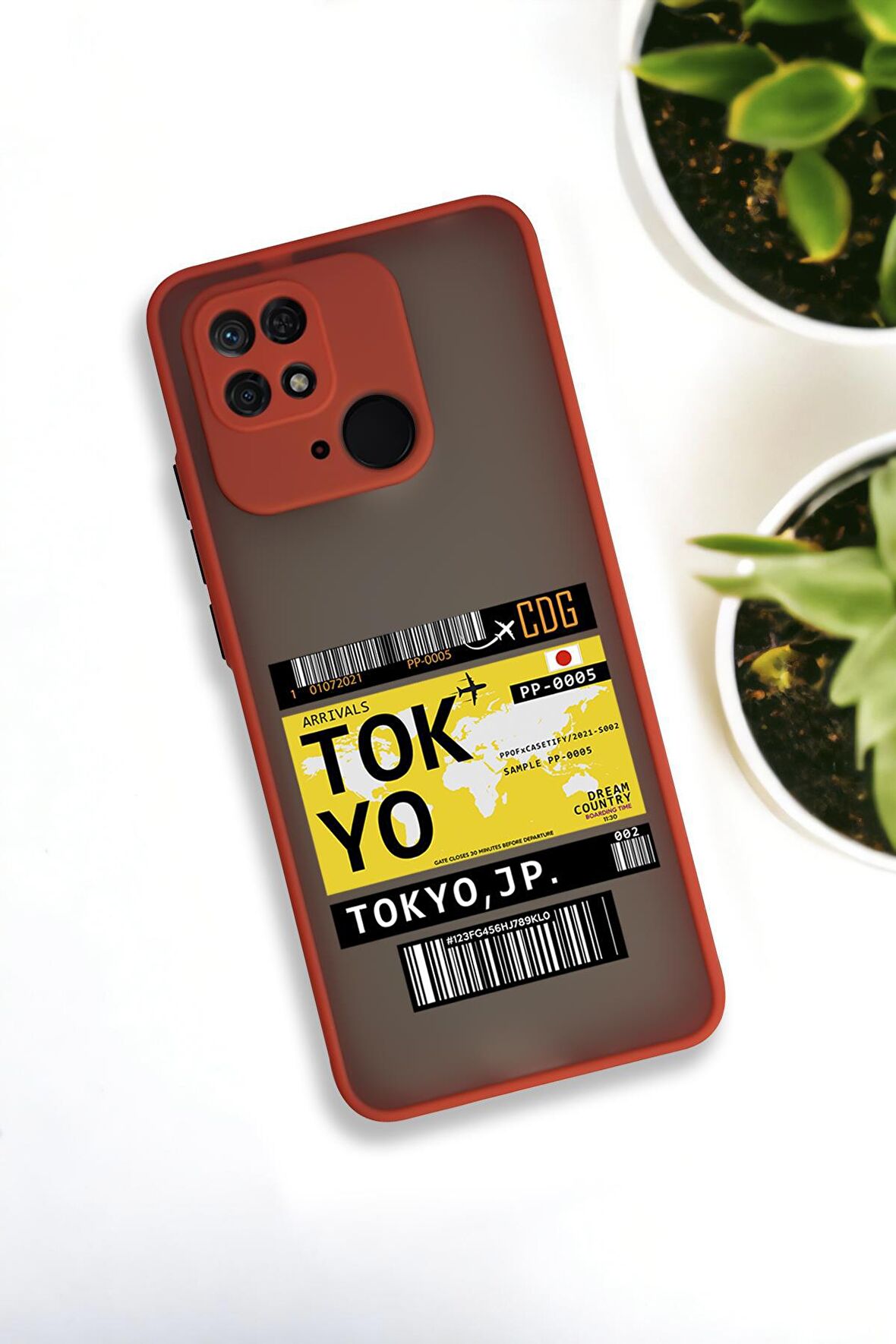 Xiaomi Redmi 10C Uyumlu Tokyo Ticket Desenli Buzlu Şeffaf Lüx Telefon Kılıfı