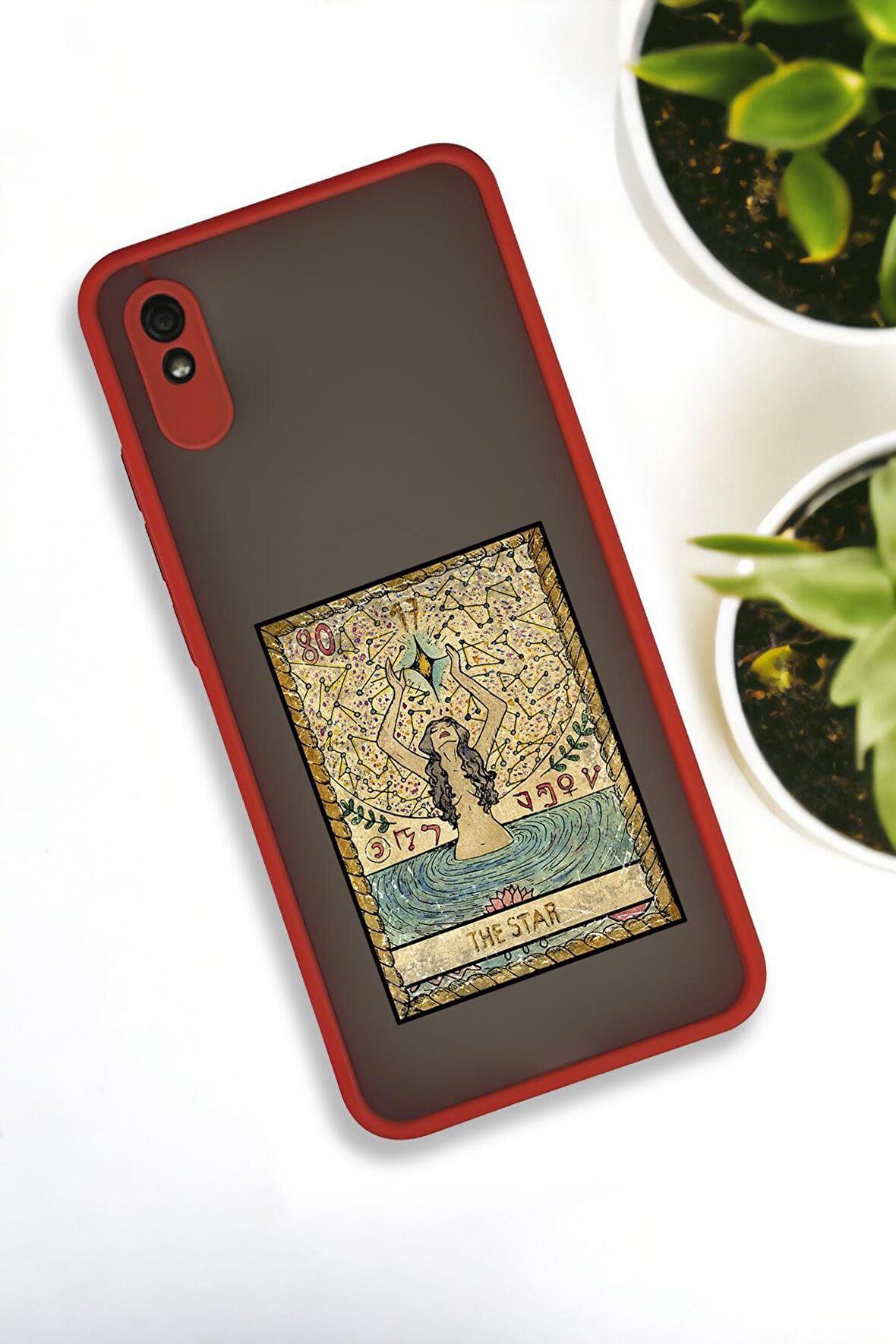 Xiaomi Redmi 9A Uyumlu The Star Desenli Buzlu Şeffaf Lüx Telefon Kılıfı