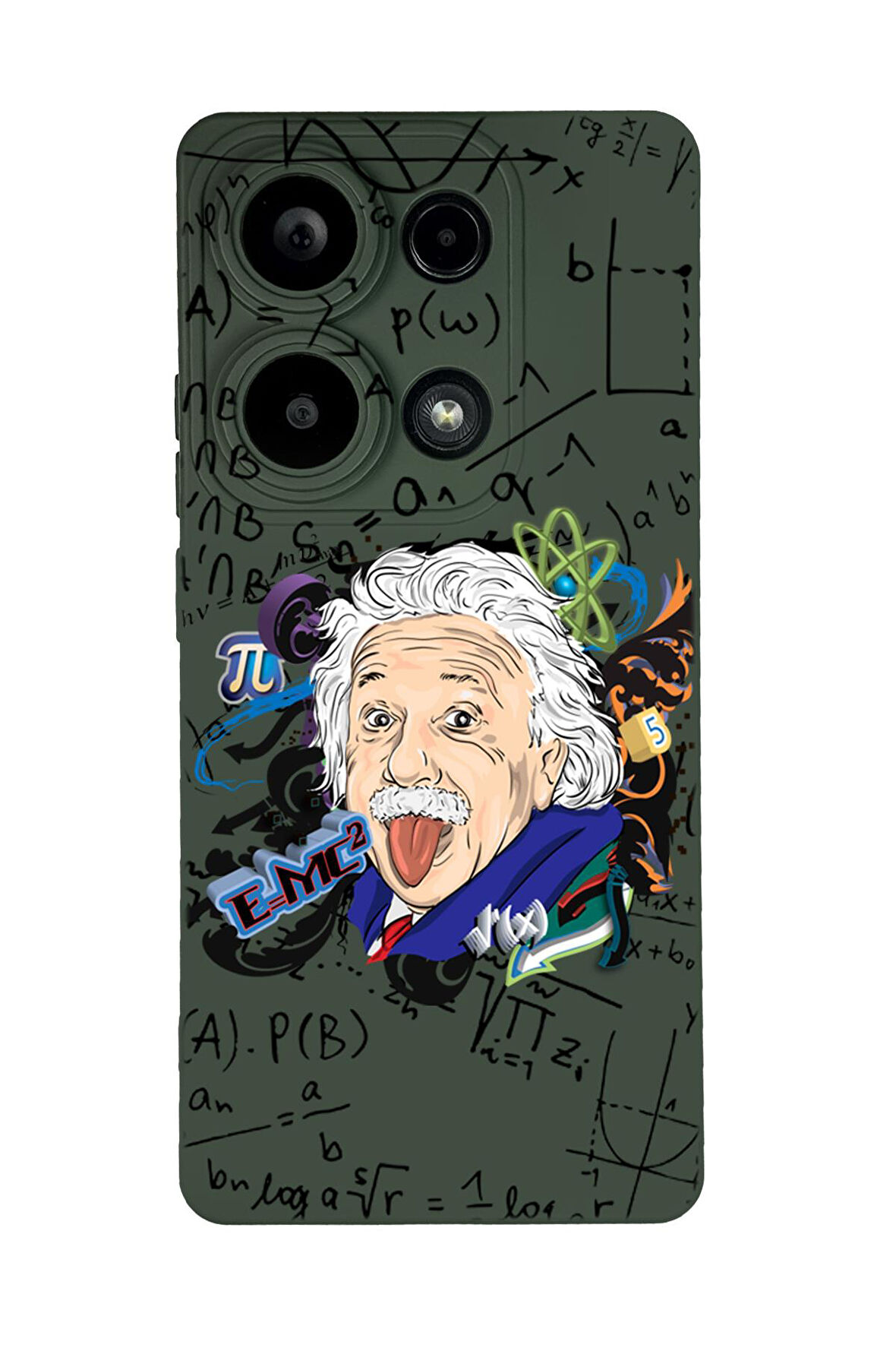 Xiaomi Redmi Note 13 Pro 4G Uyumlu Einstein Desenli Premium Silikonlu Lansman Telefon Kılıfı