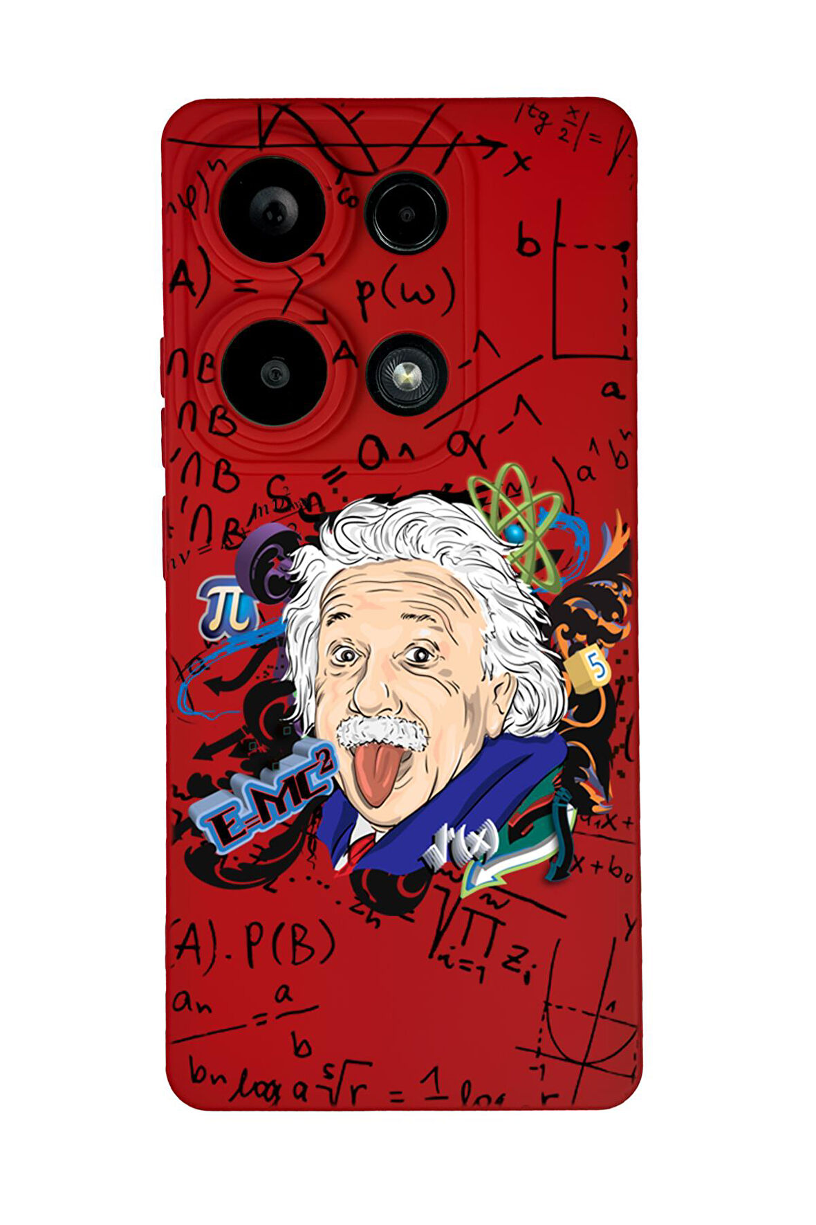 Xiaomi Redmi Note 13 Pro 4G Uyumlu Einstein Desenli Premium Silikonlu Lansman Telefon Kılıfı