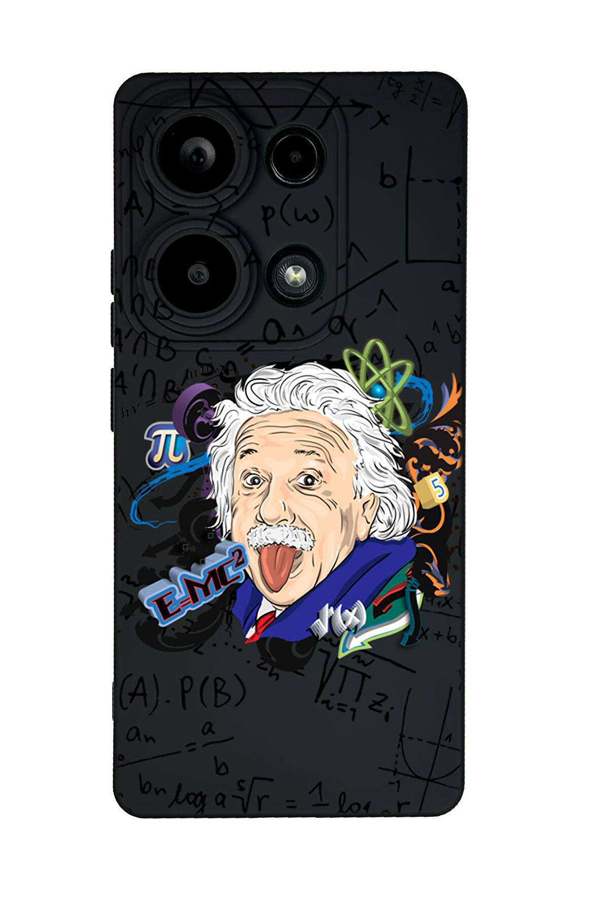 Xiaomi Redmi Note 13 Pro 4G Uyumlu Einstein Desenli Premium Silikonlu Lansman Telefon Kılıfı