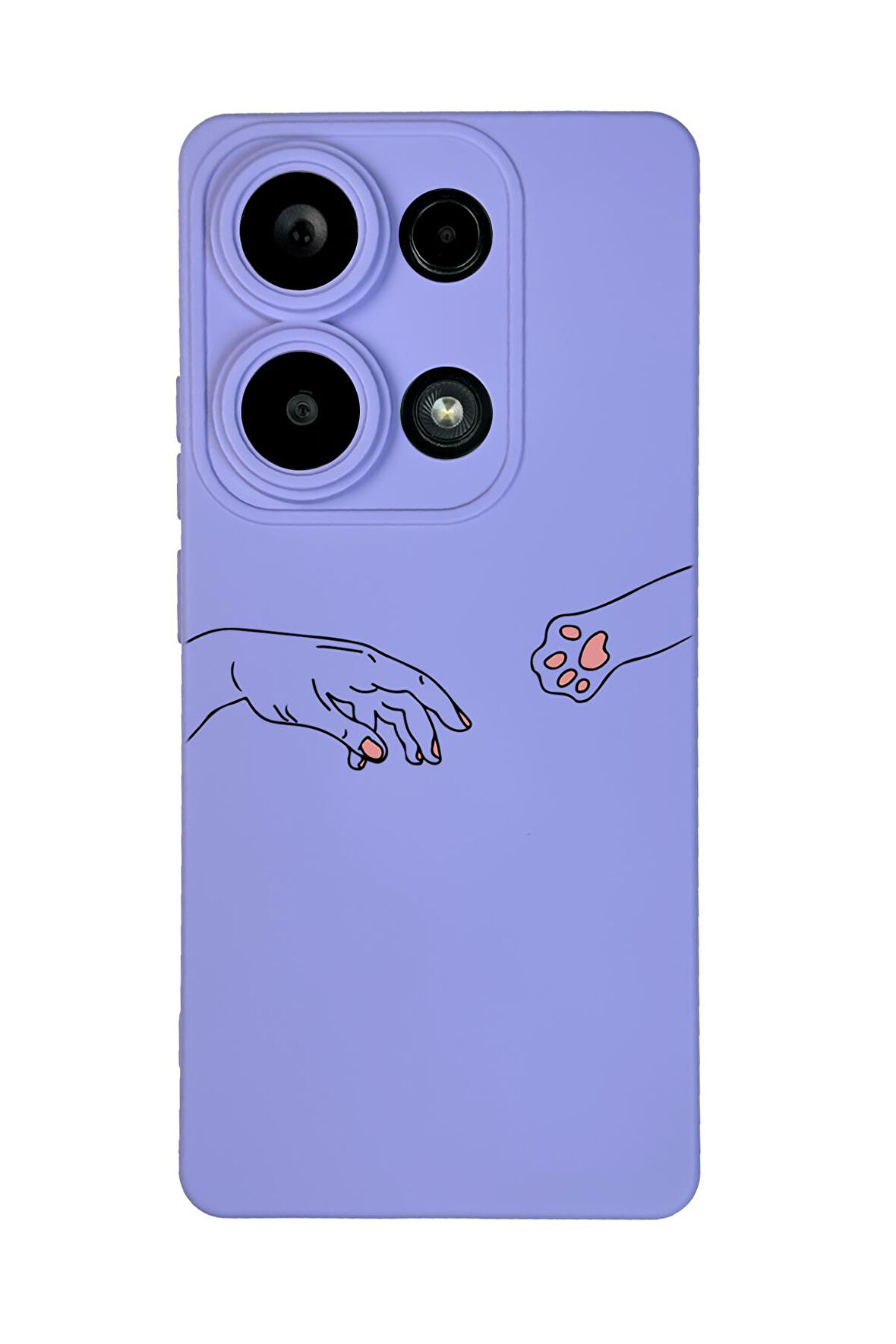 Xiaomi Redmi Note 13 Pro 4G Uyumlu Hand and Paw Desenli Premium Silikonlu Lansman Telefon Kılıfı