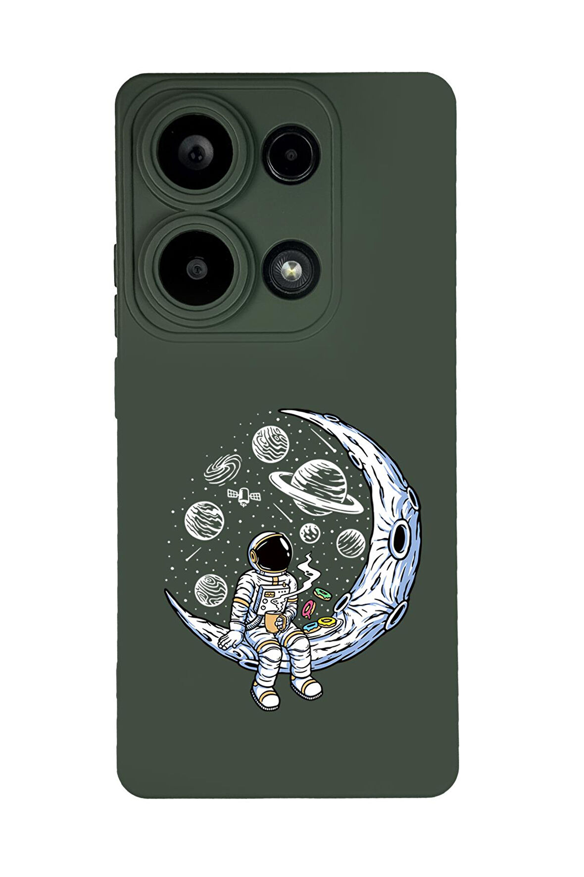 Xiaomi Redmi Note 13 Pro 4G Uyumlu Keyifli Astronot Desenli Premium Silikonlu Lansman Telefon Kılıfı