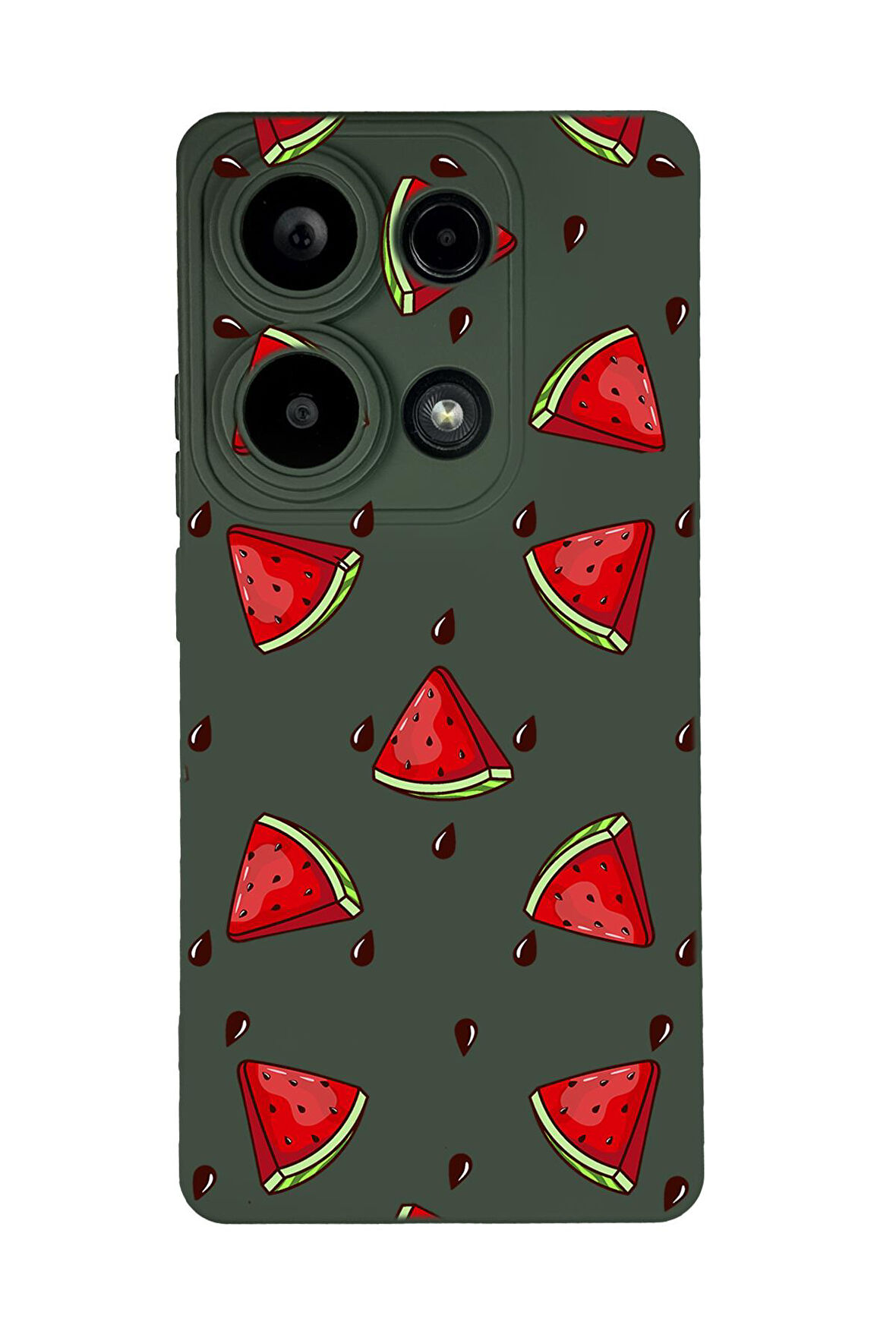 Xiaomi Redmi Note 13 Pro 4G Uyumlu Karpuz Dilimleri Desenli Premium Silikonlu Lansman Telefon Kılıfı