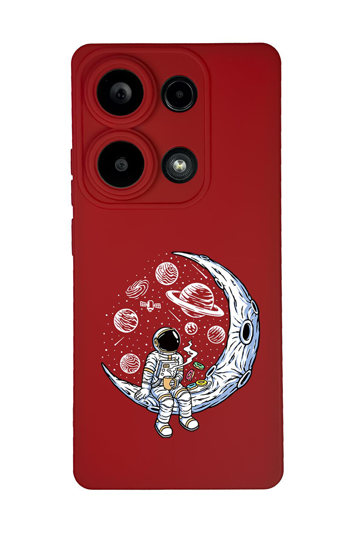 Xiaomi Redmi Note 13 Pro 4G Uyumlu Keyifli Astronot Desenli Premium Silikonlu Lansman Telefon Kılıfı