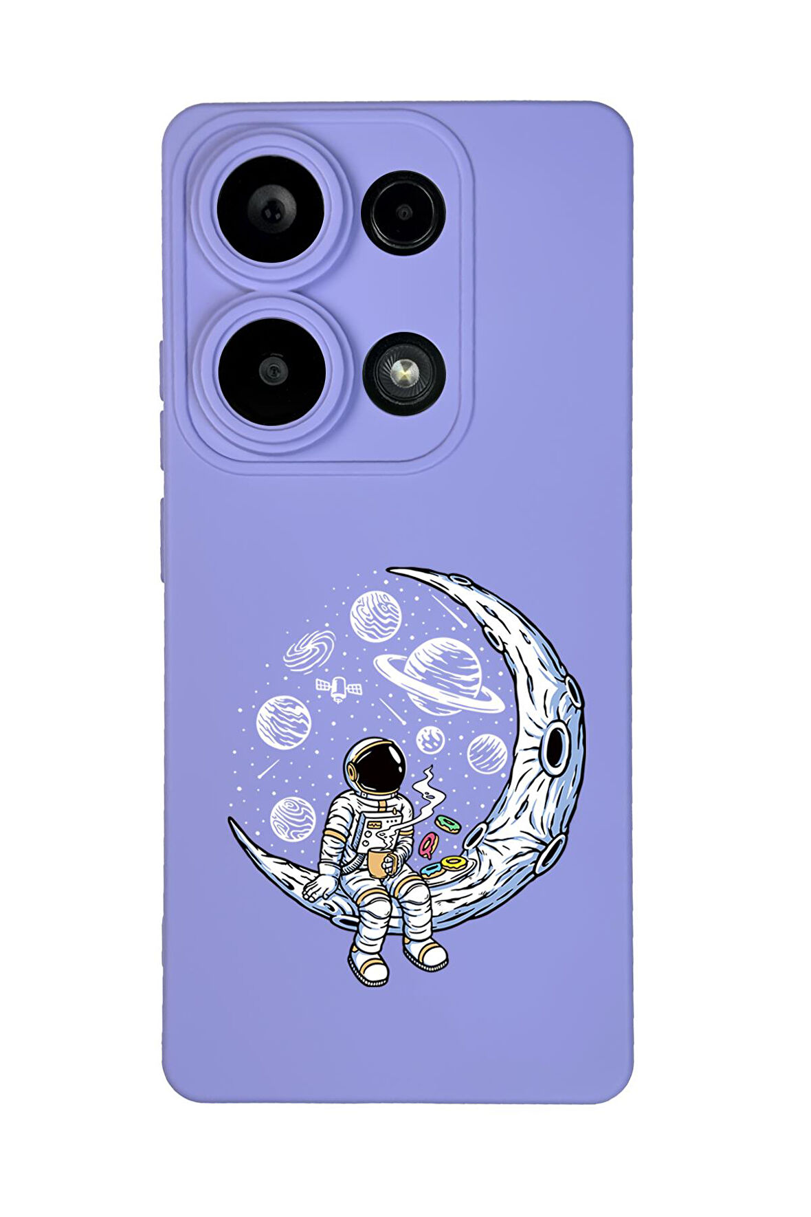 Xiaomi Redmi Note 13 Pro 4G Uyumlu Keyifli Astronot Desenli Premium Silikonlu Lansman Telefon Kılıfı