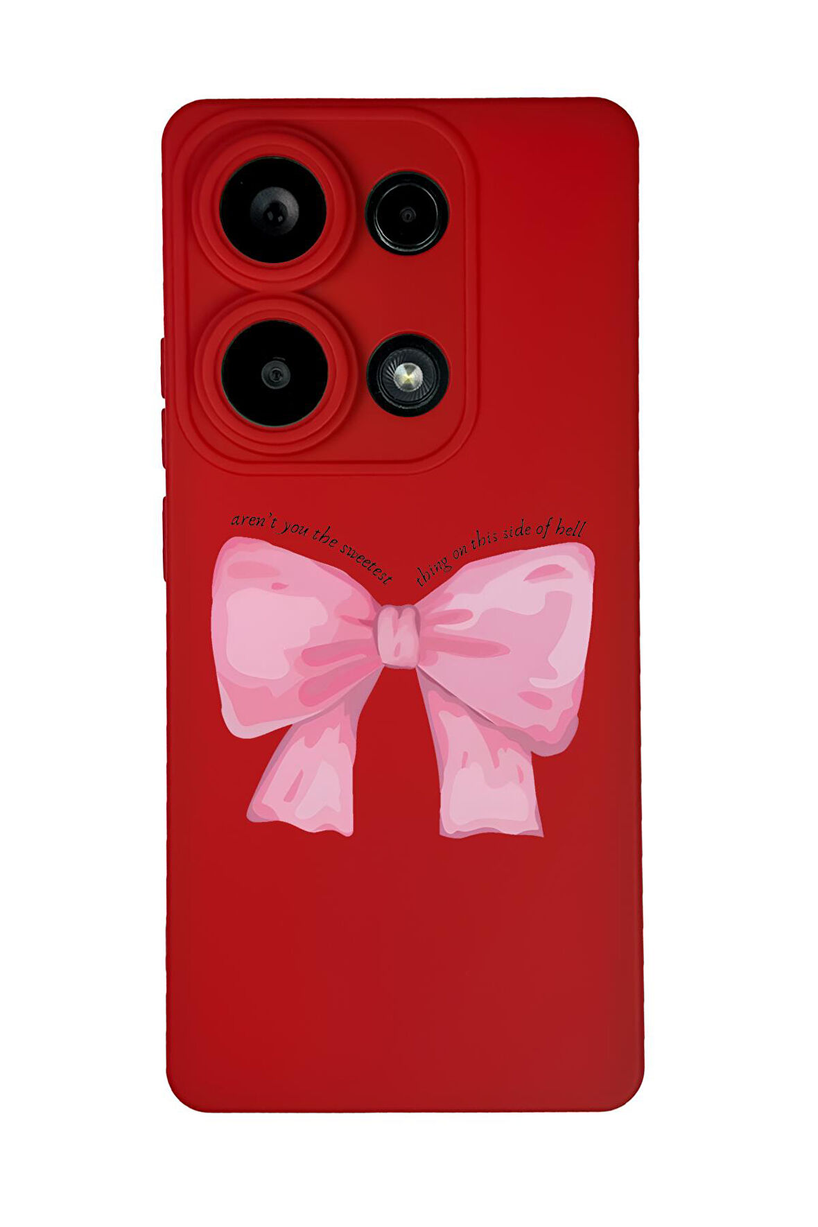 Xiaomi Redmi Note 13 Pro 4G Uyumlu Pembe Kurdele Desenli Premium Silikonlu Lansman Telefon Kılıfı