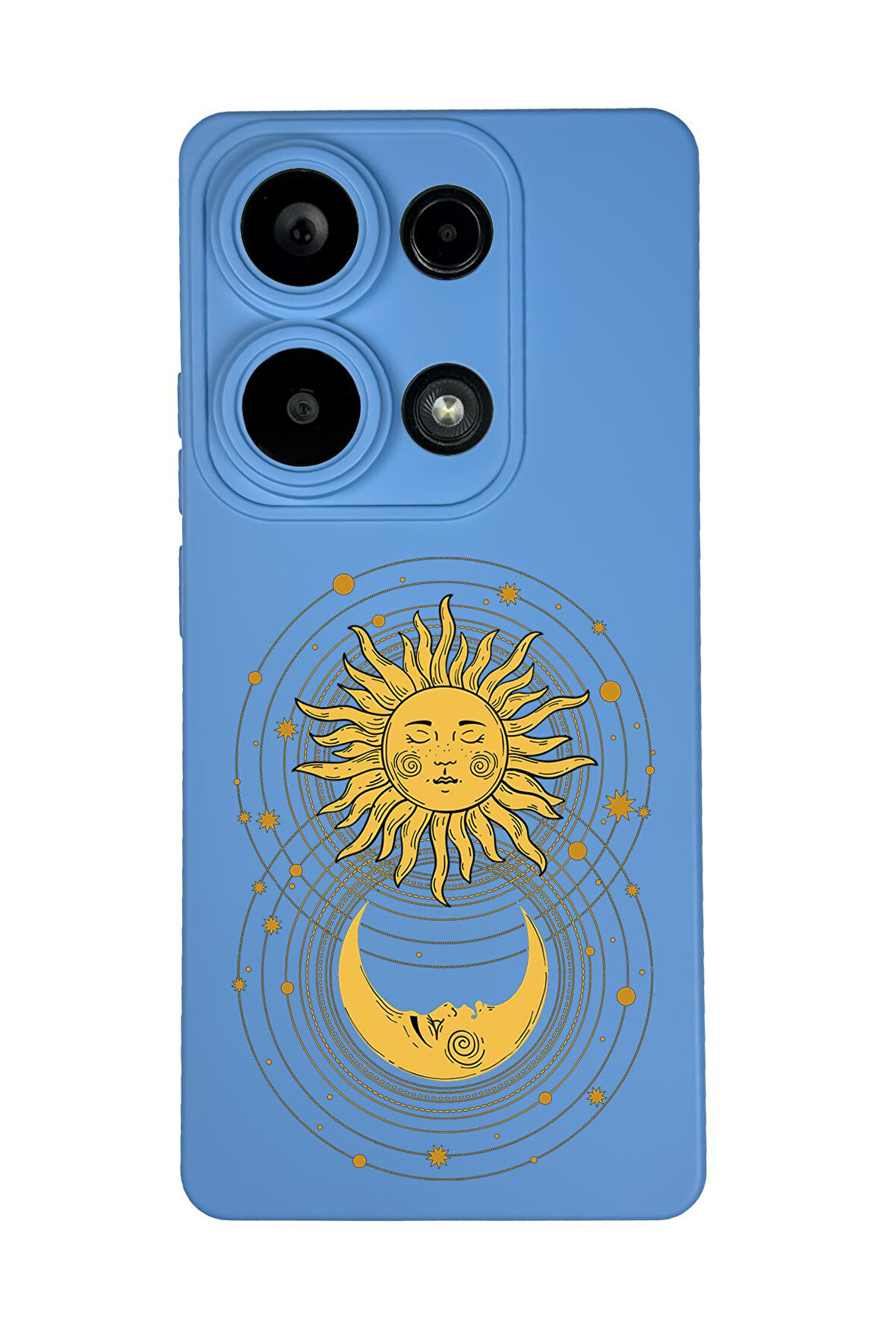 Xiaomi Redmi Note 13 Pro 4G Uyumlu Moon and Sun Desenli Premium Silikonlu Lansman Telefon Kılıfı