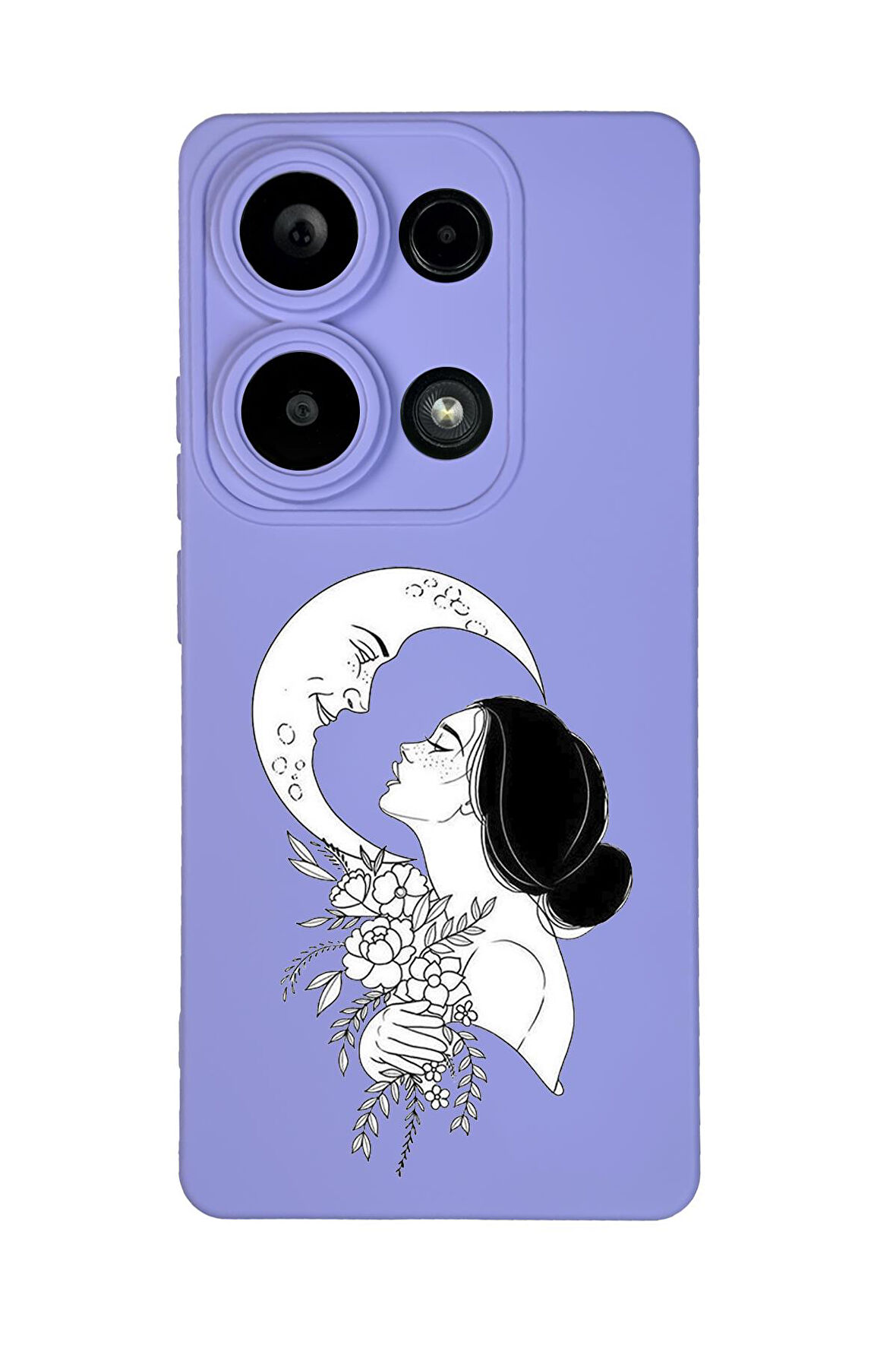 Xiaomi Redmi Note 13 Pro 4G Uyumlu Moon and Women Desenli Premium Silikonlu Lansman Telefon Kılıfı