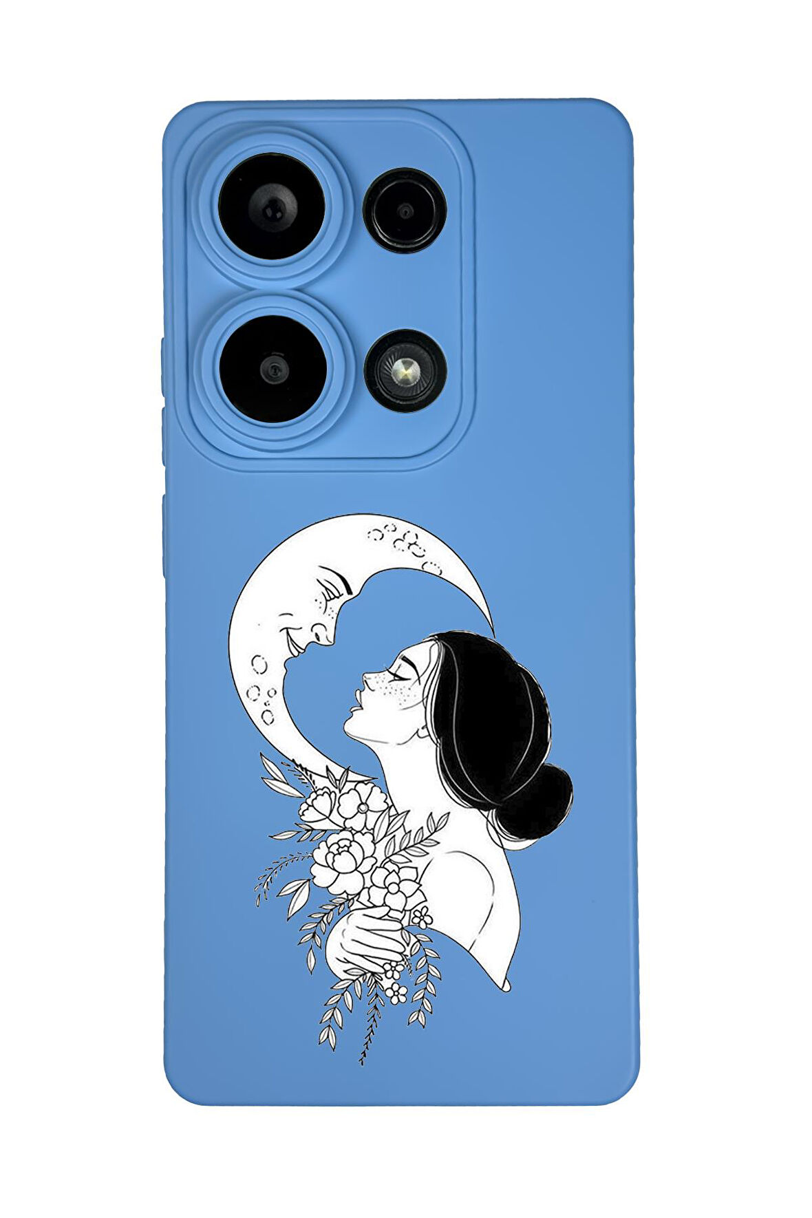 Xiaomi Redmi Note 13 Pro 4G Uyumlu Moon and Women Desenli Premium Silikonlu Lansman Telefon Kılıfı