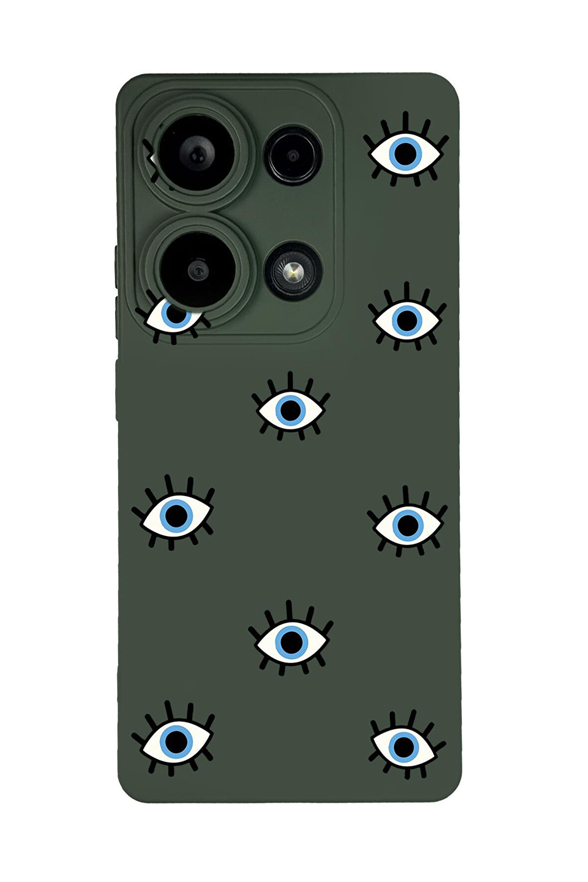 Xiaomi Redmi Note 13 Pro 4G Uyumlu Nazar Gözler Desenli Premium Silikonlu Lansman Telefon Kılıfı