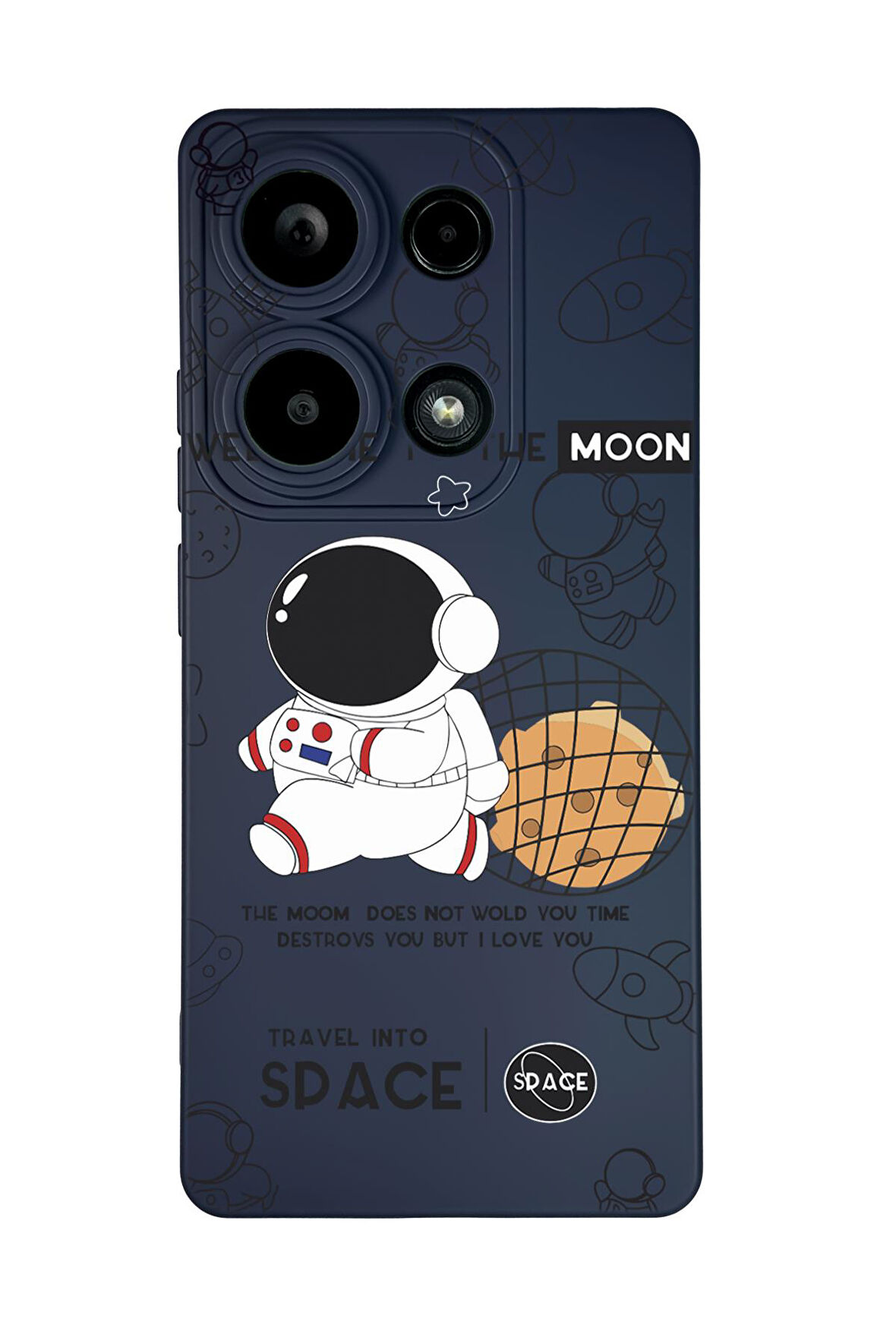 Xiaomi Redmi Note 13 Pro 4G Uyumlu Sevimli Astronot Desenli Premium Silikonlu Lansman Telefon Kılıfı