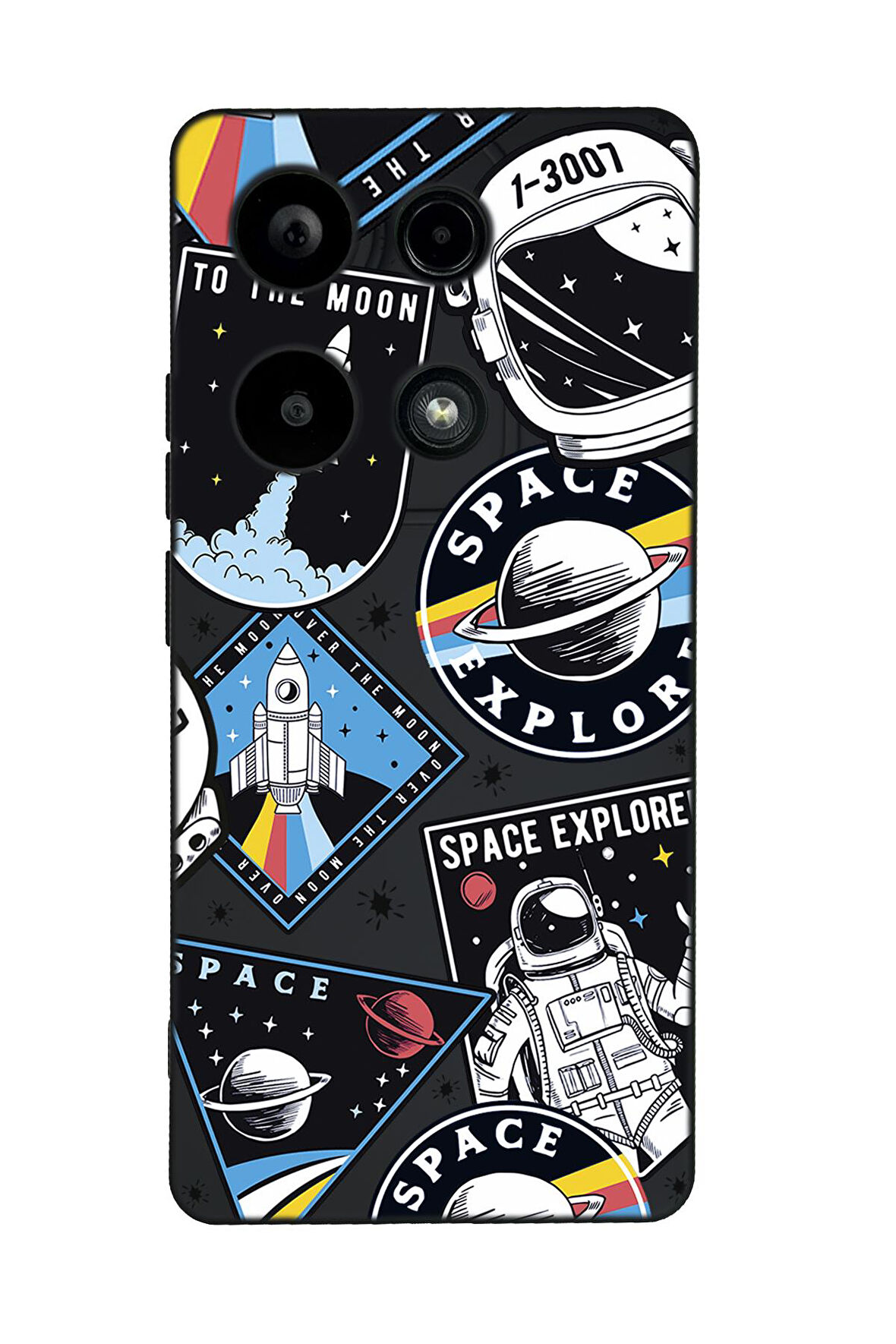 Xiaomi Redmi Note 13 Pro 4G Uyumlu Space Desenli Premium Silikonlu Lansman Telefon Kılıfı