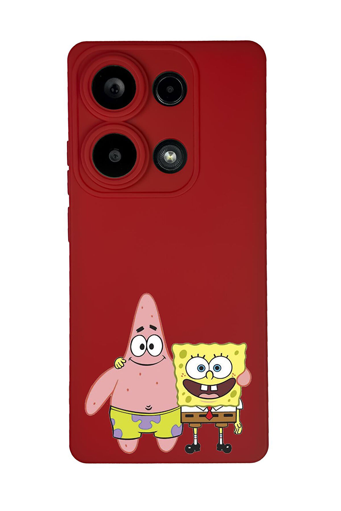 Xiaomi Redmi Note 13 Pro 4G Uyumlu Sünger Bob ve Patrick Star Desenli Premium Silikonlu Lansman Telefon Kılıfı