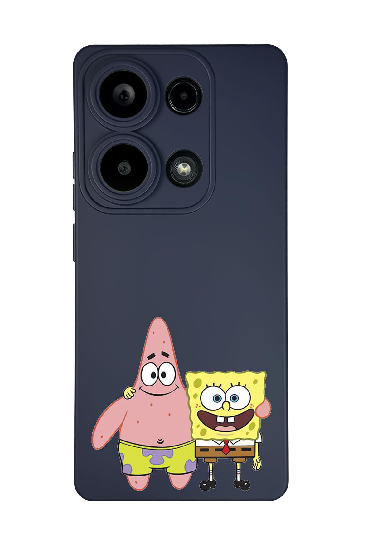 Xiaomi Redmi Note 13 Pro 4G Uyumlu Sünger Bob ve Patrick Star Desenli Premium Silikonlu Lansman Telefon Kılıfı