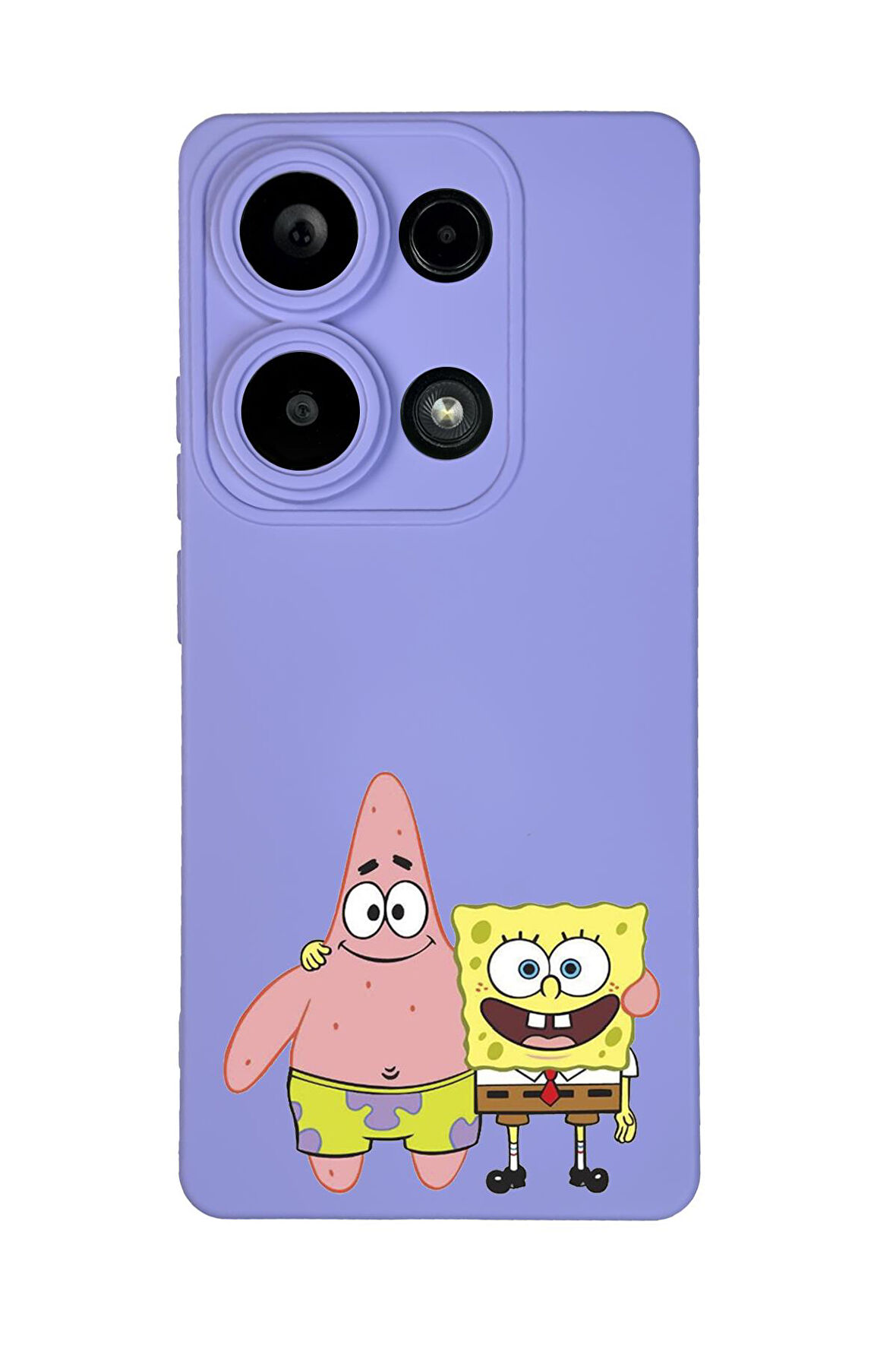 Xiaomi Redmi Note 13 Pro 4G Uyumlu Sünger Bob ve Patrick Star Desenli Premium Silikonlu Lansman Telefon Kılıfı