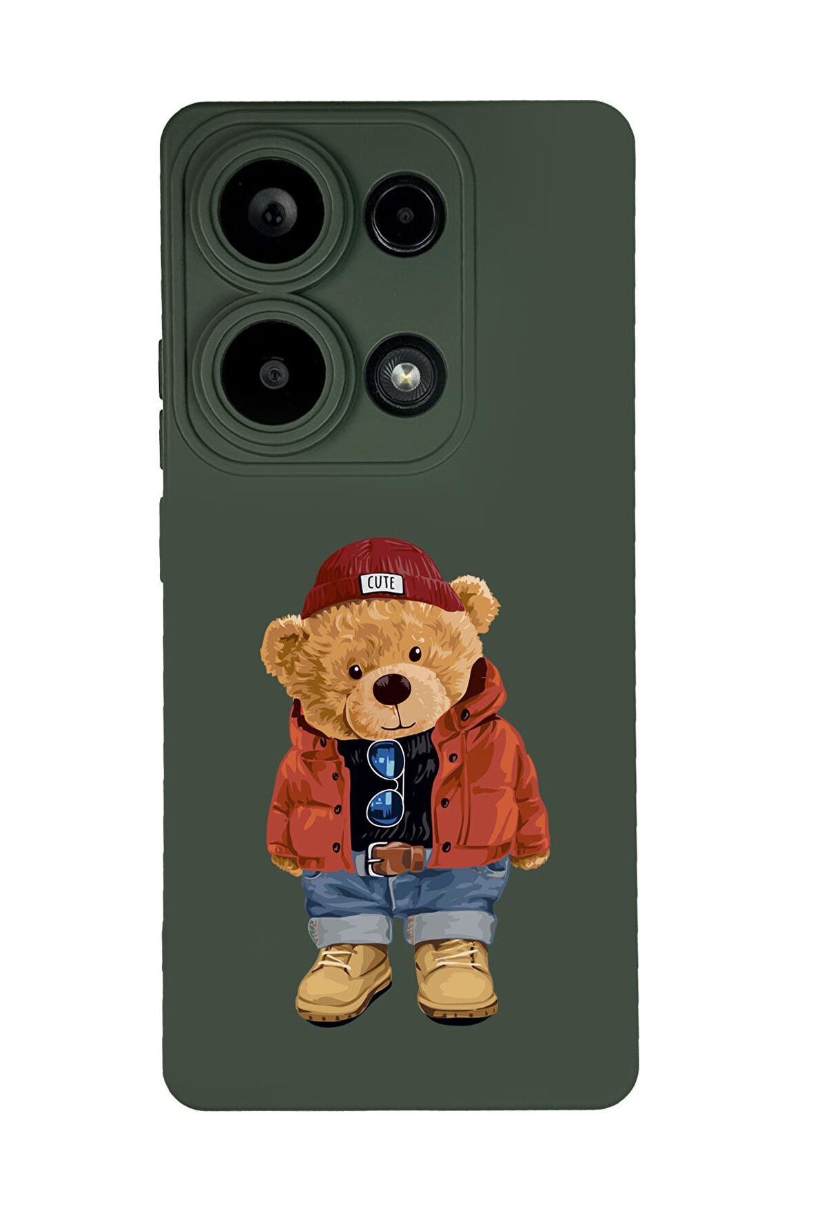 Xiaomi Redmi Note 13 Pro 4G Uyumlu Teddy Bear Desenli Premium Silikonlu Lansman Telefon Kılıfı