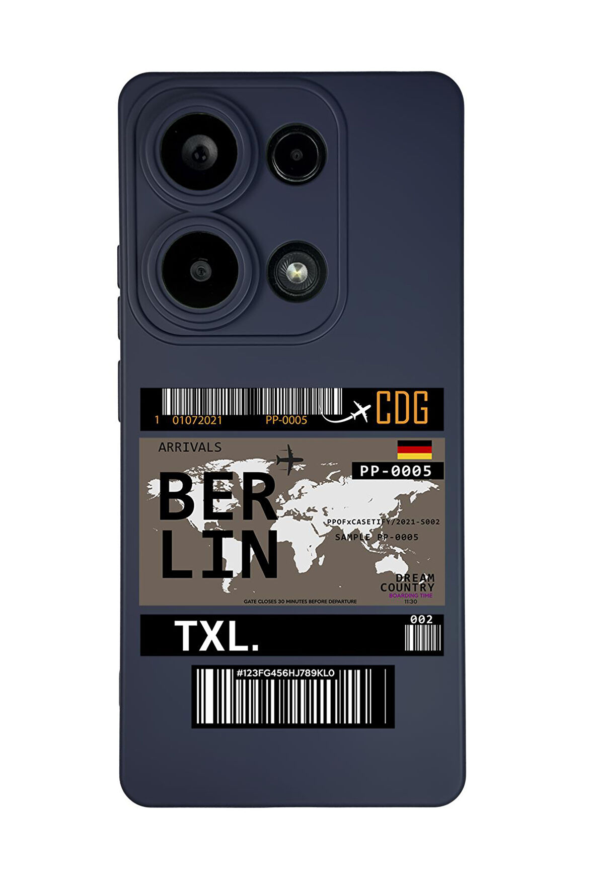 Xiaomi Redmi Note 13 Pro 4G Uyumlu Berlin Ticket Desenli Premium Silikonlu Lansman Telefon Kılıfı