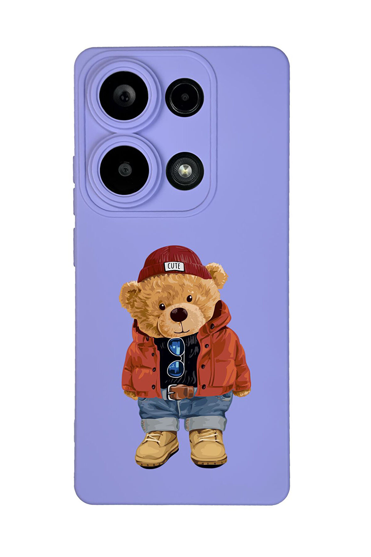 Xiaomi Redmi Note 13 Pro 4G Uyumlu Teddy Bear Desenli Premium Silikonlu Lansman Telefon Kılıfı